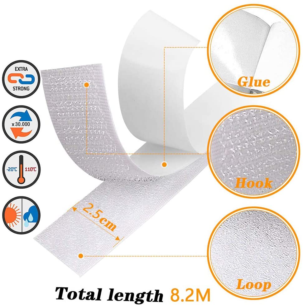 FREE - Self Adhesive Hook Loop Strips, Heavy Duty Strong Back Sticky Fastening Tape. - e4cents