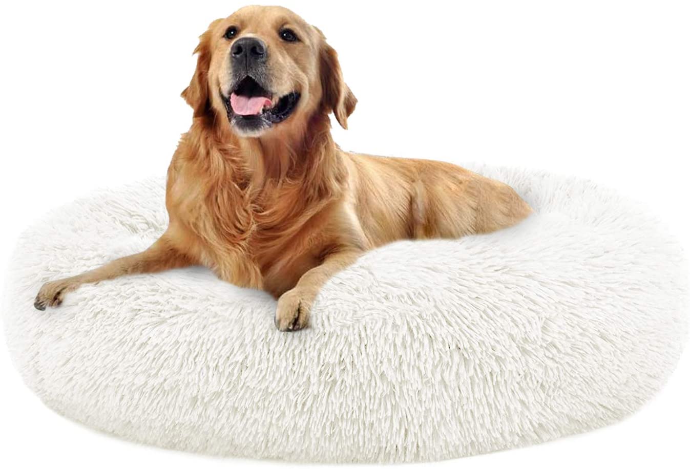 Dog Calming Bed, Donut Cuddler Nest Warm Soft Plush - e4cents