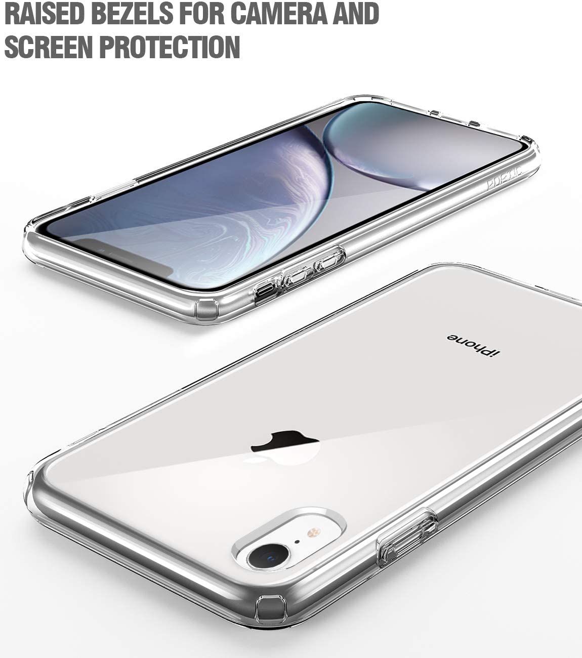 iPhone XR Clear Case, Poetic Lumos Flexible Soft Transparent Ultra-Thin Impact Resistant TPU Case for Apple iPhone XR 6.1" LCD Display - Crystal Clear - e4cents