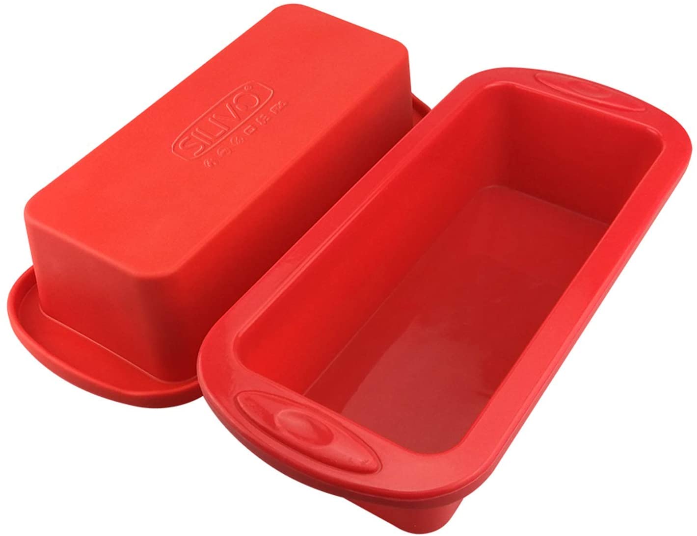 Silicone Bread and Loaf Pans - Set of 2 (RED) - e4cents