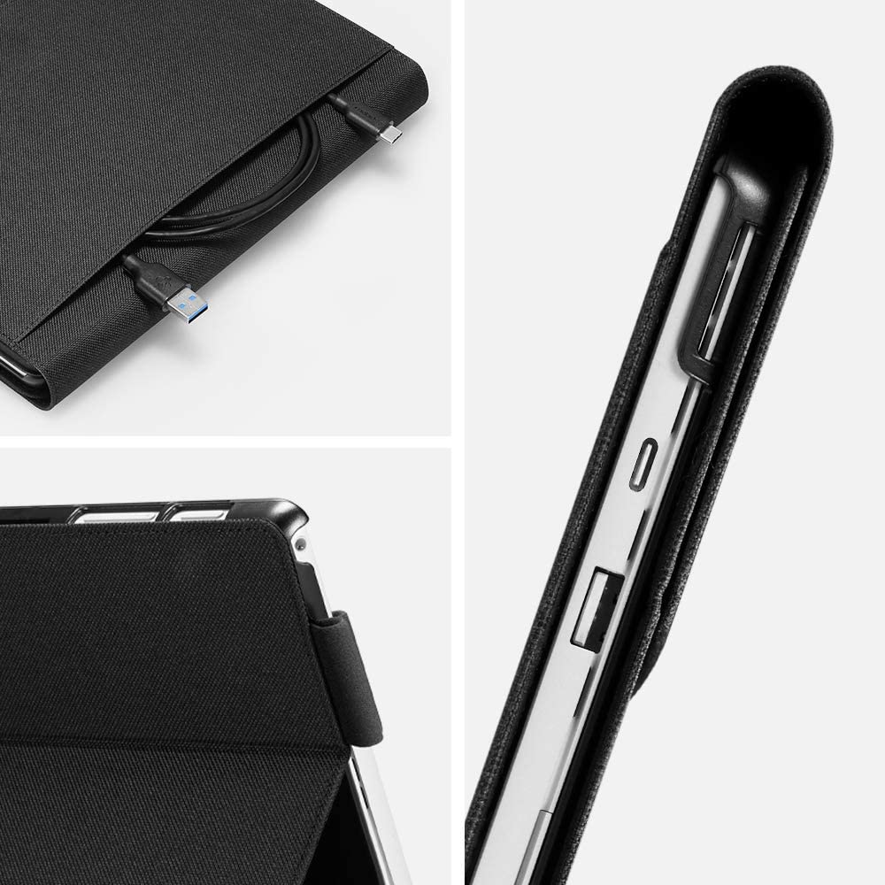 Spigen Stand Folio Designed for Surface Pro 7 Plus/Surface Pro 7 / Surface Pro 6 Case (2021/2019/2018) - Black - e4cents