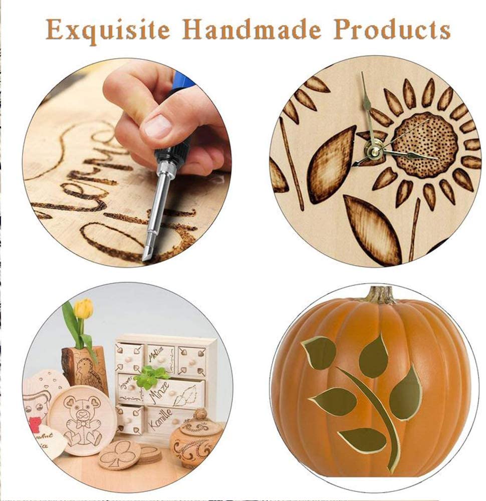 Wood Burning Kit Pyrography Pen Kit for Adults with Number Stencils 46 Pcs.
