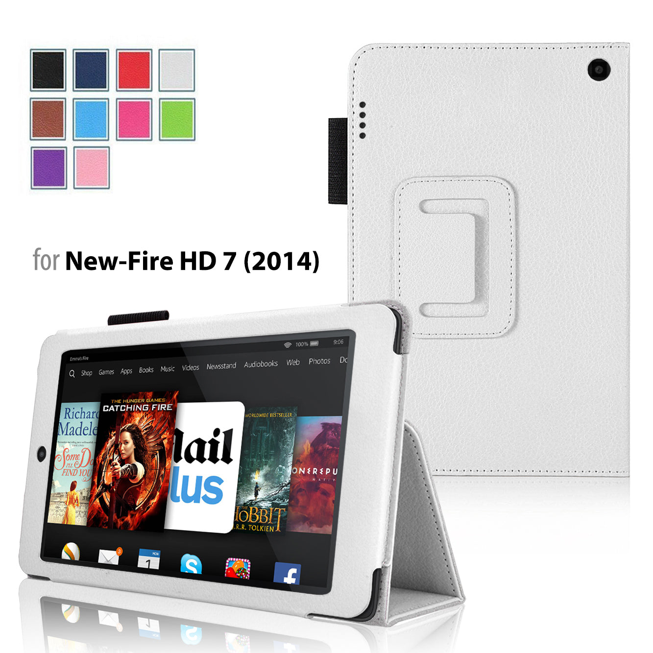 FREE - Amazon Kindle Fire HD 6 2014 Case White - Slim Folding Cover Case. - e4cents
