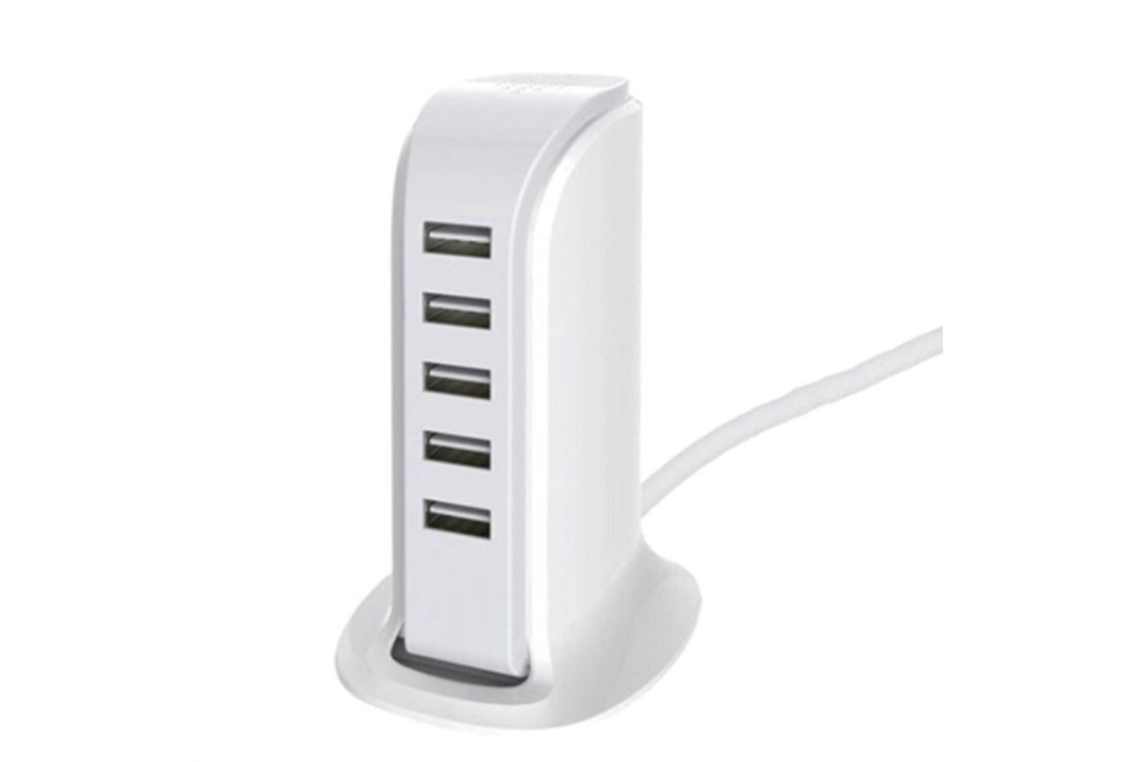 Mental Beats 6.0A 5-Port USB Charging Station (White).