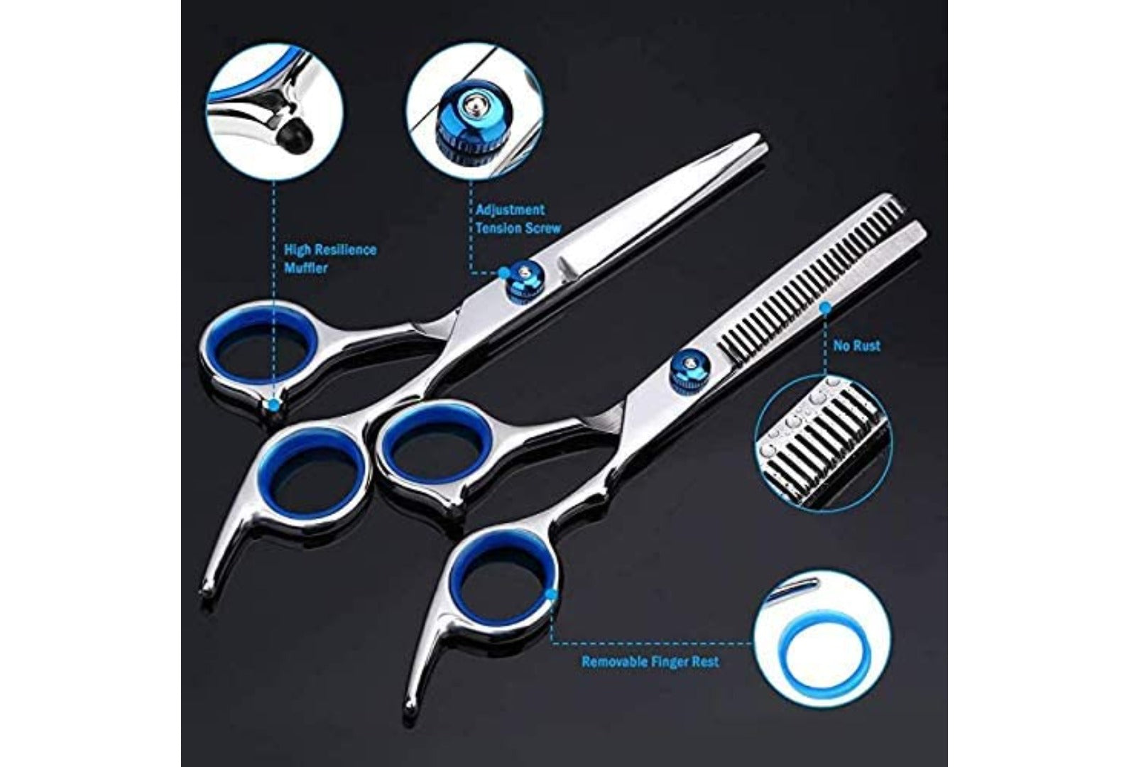 Hairdressing Scissors Kit With Tail Comb Hair Cape Brush