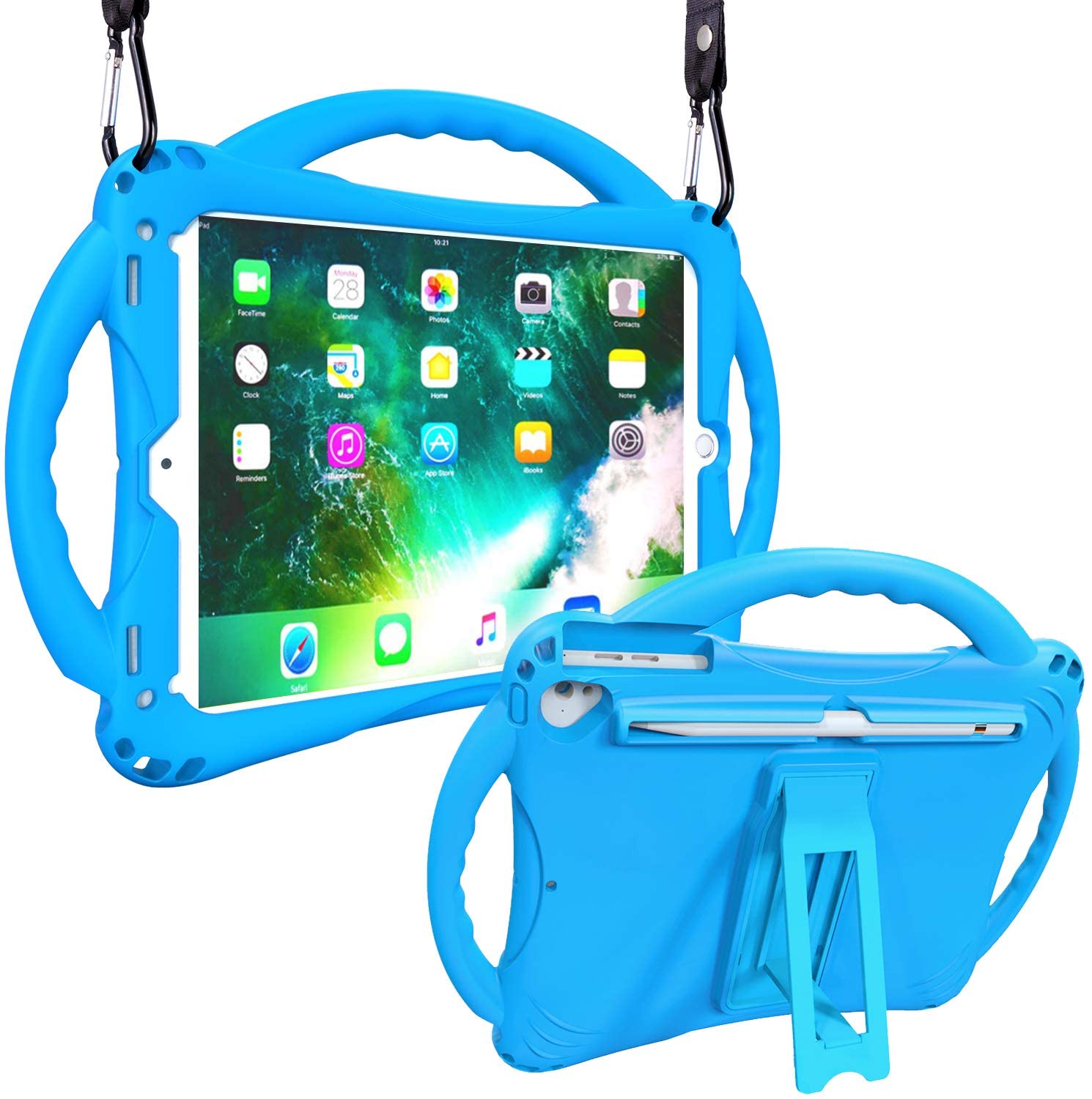 Adocham New iPad 9.7 Inch 6th/5th Generation 2018/2017 Case with Apple Pencil Holder, Lightweight and Shockproof Case - Blue - e4cents