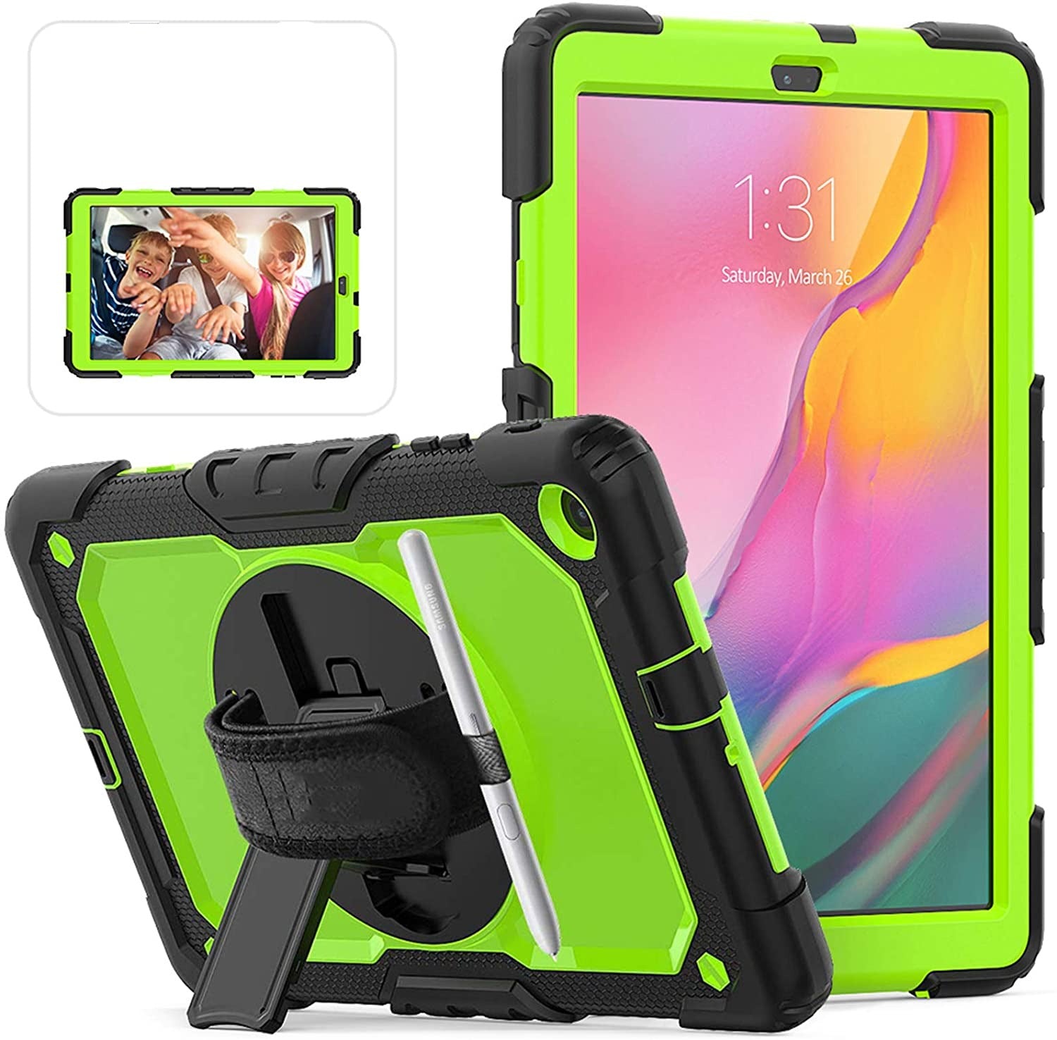 Samsung Galaxy Tab A 10.1 Case 2019, Herize SM-T510/T515 Shockproof Rugged Protective Case Cover with Built-in Screen Protector. - e4cents