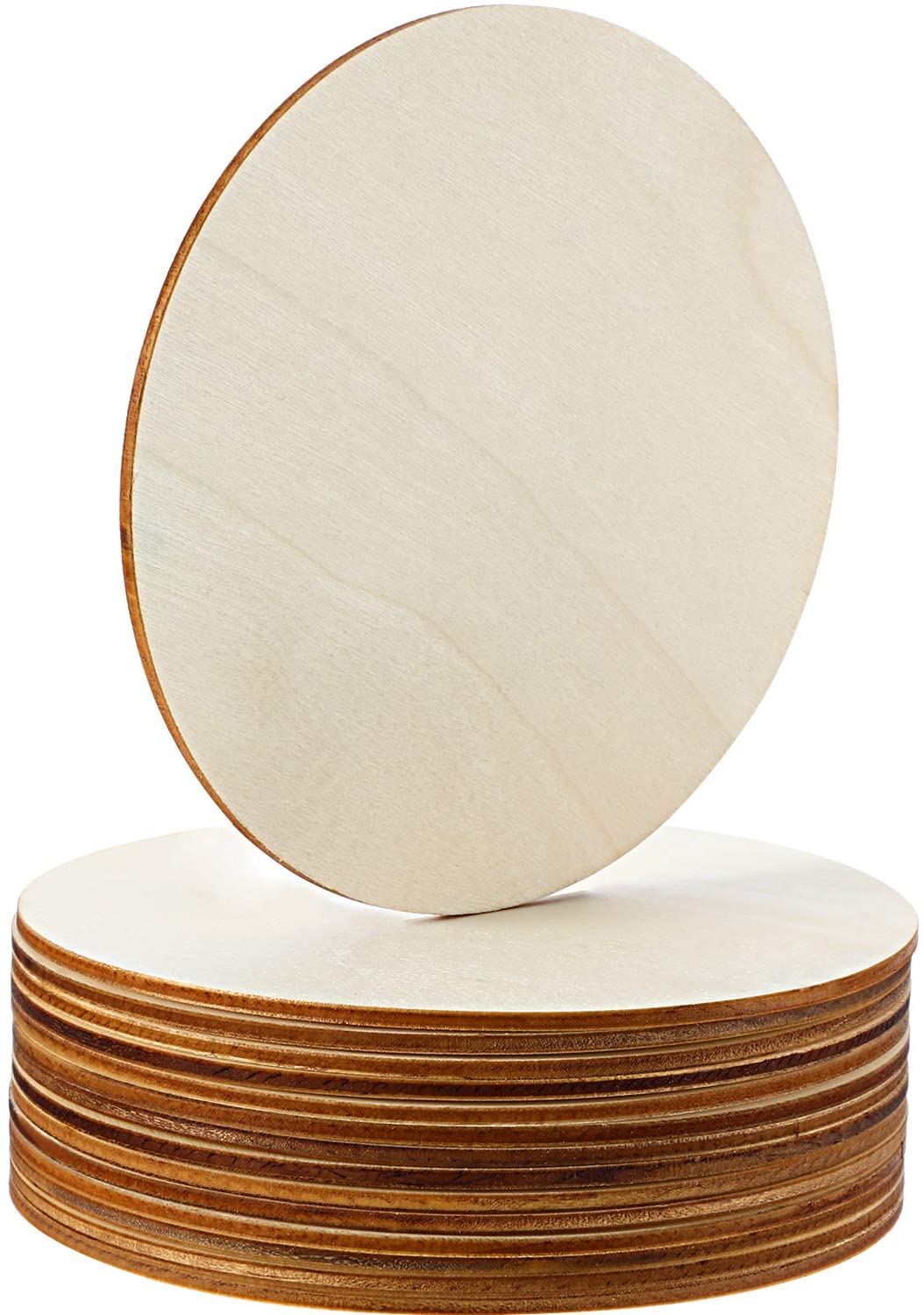 15 PCS - Unfinished Wood Circle Round Wood Pieces Blank Round Ornaments Wooden Cutouts for DIY Craft Project. - e4cents