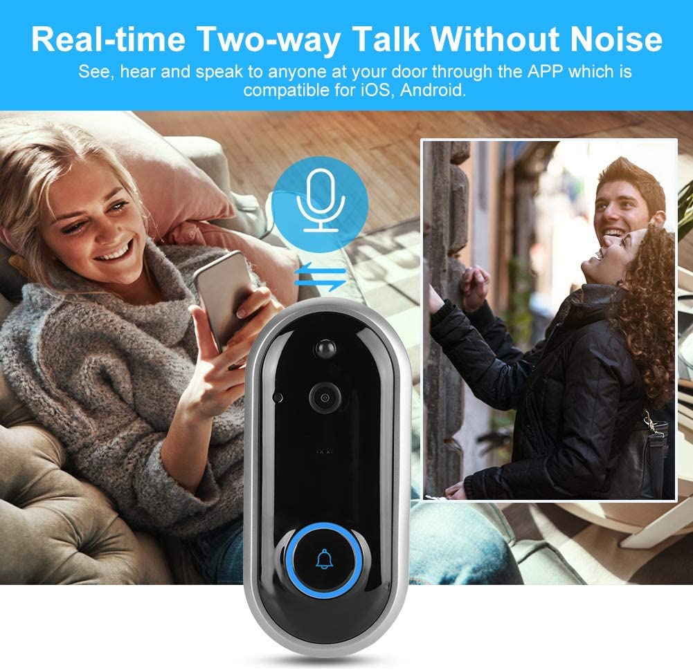 Video Wireless Doorbell Camera Smart WiFi Doorbell 720P/1080P Home Security Intercom Visible Doorphone with Chime,52 Melodies. - e4cents