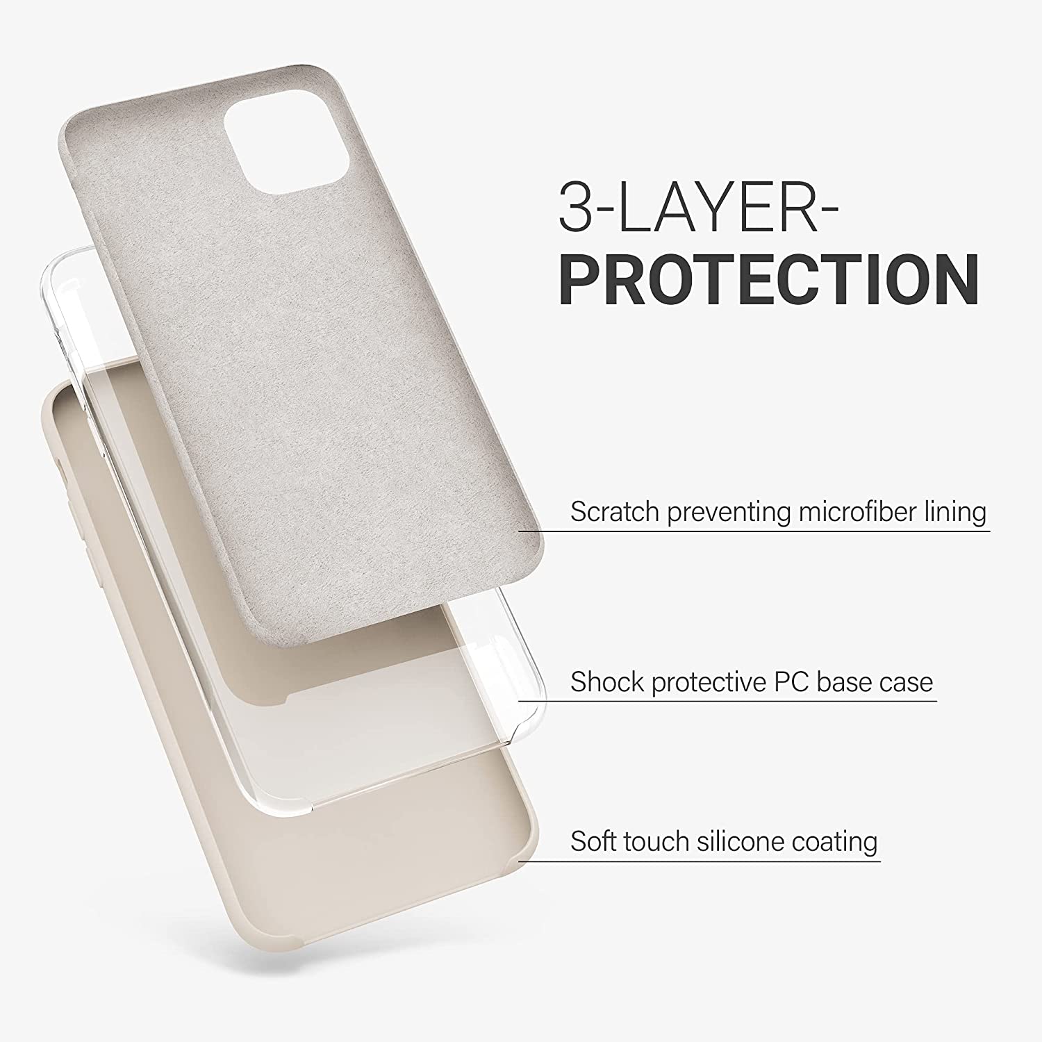 kwmobile TPU Silicone Case Compatible with Apple iPhone 11 Pro Max - Case Slim Protective Phone Cover with Soft Finish - Cream - e4cents