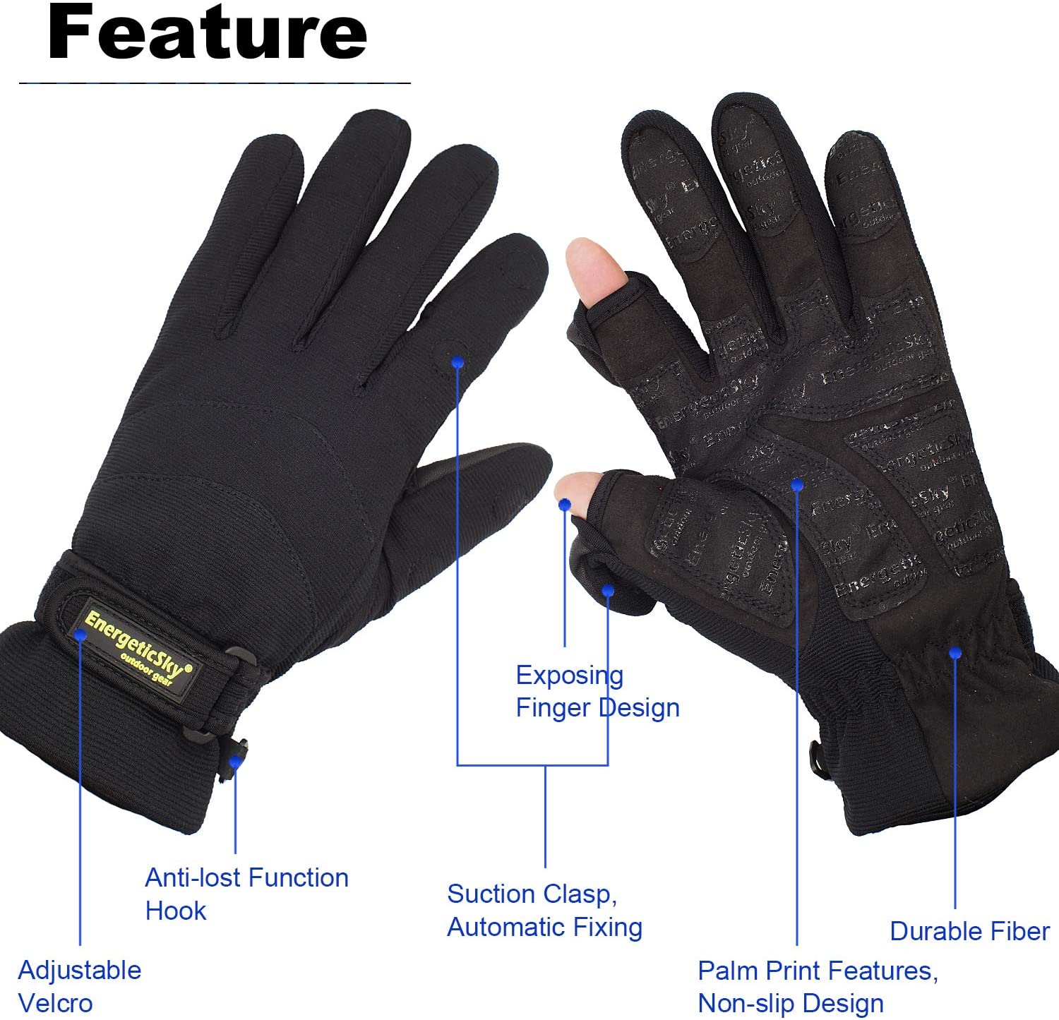 Waterproof Winter Gloves,Ski Gloves For Men And Women,Fishing,Photographing. - e4cents