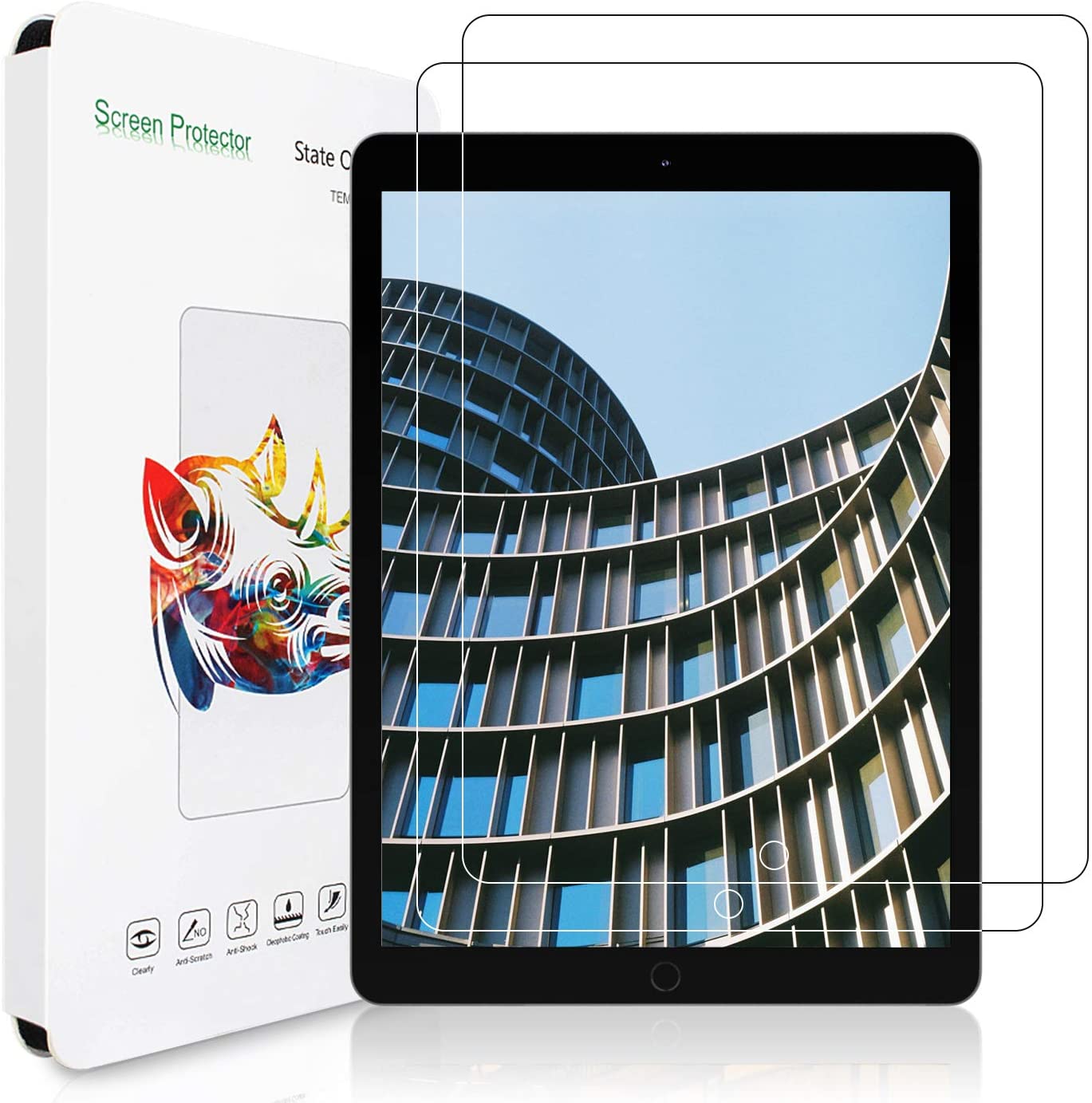 (2 PACK) iPad 9.7" Tempered Glass Screen Protector,Compatible with iPad 6th Generation (9.7 inch, 2018 / 2017) - e4cents