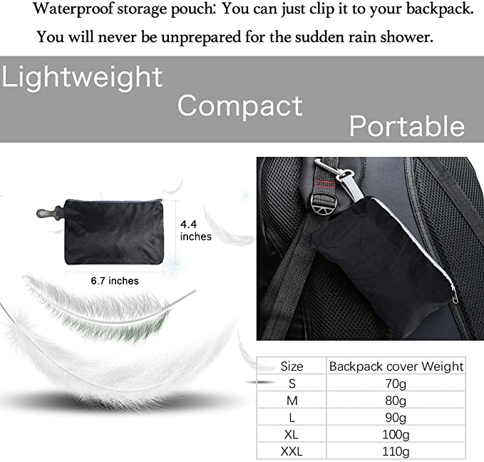 Waterproof Rucksack Cover Backpack Rain Cover 30L-100L for Travel Climbing Hiking and Outdoor Activities - e4cents