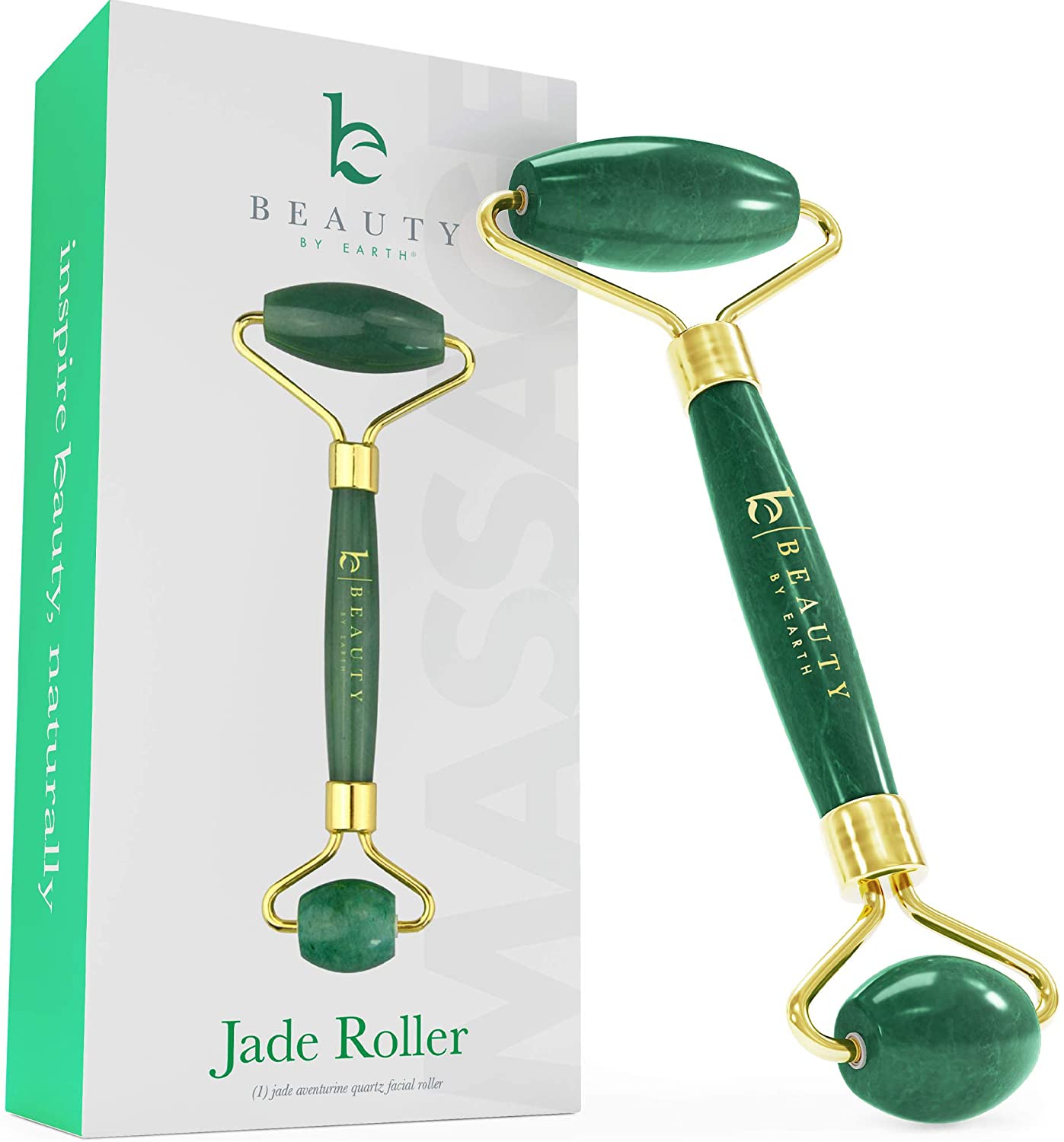 Jade Roller for Face - Face & Neck Massager for Skin Care, Facial Roller to Press Serums, Cream and Oil Into Skin, Lymphatic Drainage Massager Skin Care Tool, Eye Massager and Neck Roller (1 