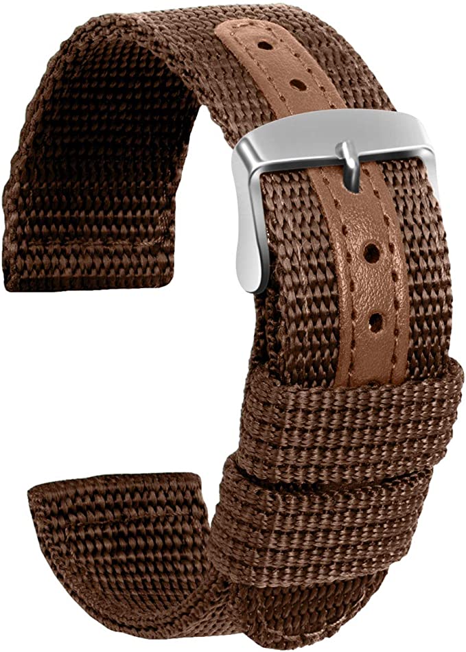 Ullchro Nylon Watch Strap Replacement Canvas Watch Band Military Army - 18, 20, 22, 24 mm. - e4cents