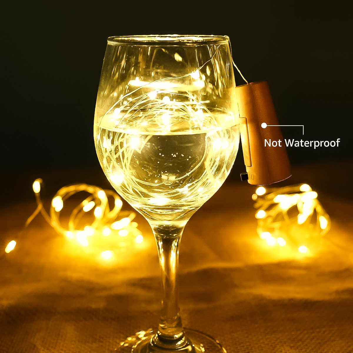 LE Wine Bottle Lights with Cork, 6.6ft 20 LED Battery Operated String Lights.