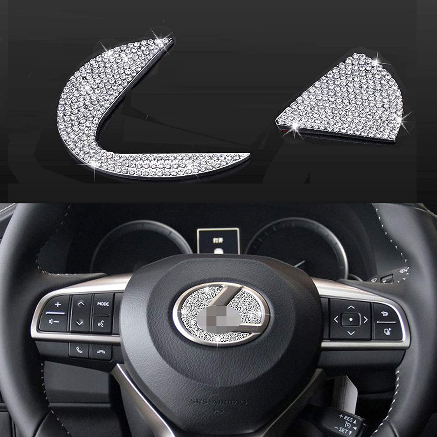 Bling Bling Car Steering Wheel Decorative Diamond Sticker Fit for Lexus. - e4cents