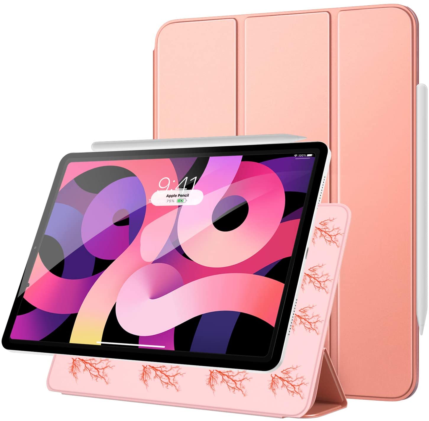 MoKo Magnetic Case Fit New iPad Air 4th Generation 2020 (iPad 10.9 Case)/iPad Pro 11" 2018 - Slim Lightweight Smart Folding Stand Folio Cover - ROSE GOLD - e4cents