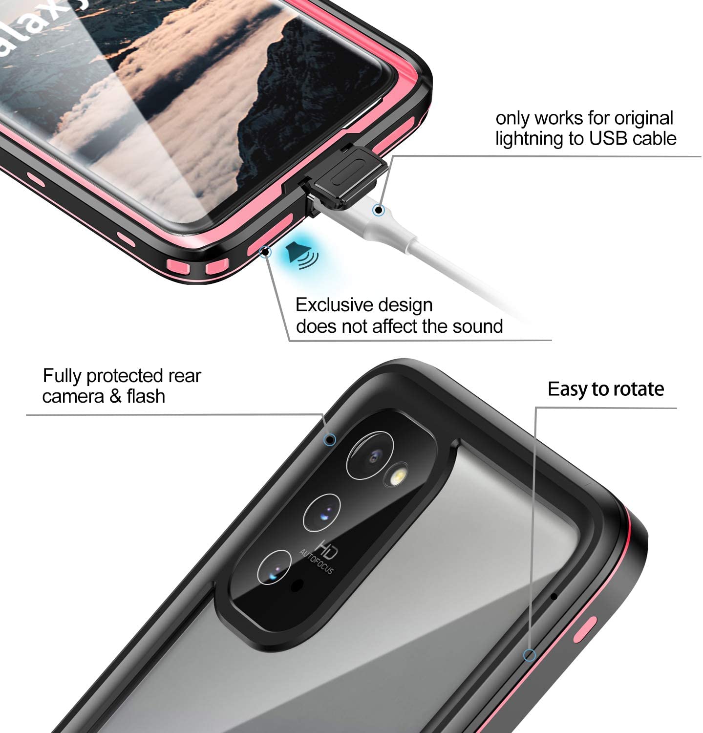 Janazan Samsung Galaxy S20 Waterproof Case _ Pink. - e4cents