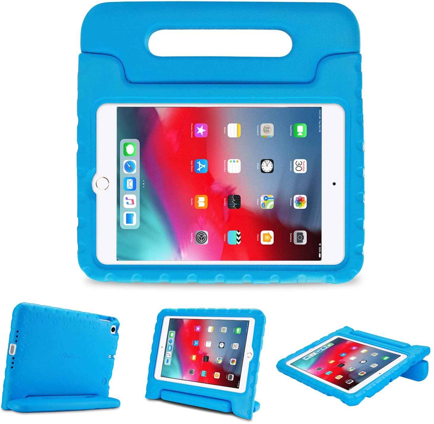 Kids Case for iPad Mini 5 2019 / Mini 4 2015 Shockproof Convertible Handle Stand Cover - BLUE. - e4cents