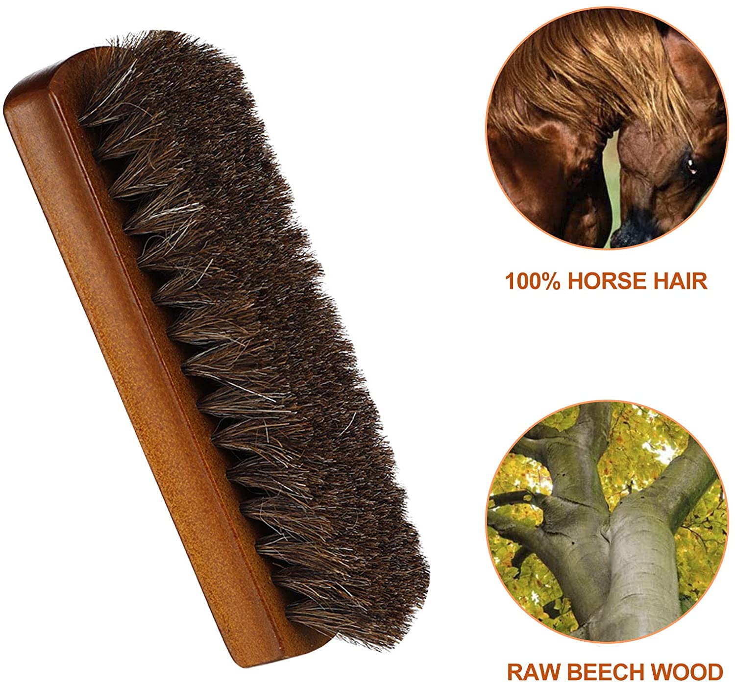 Shoes Brush kit Natural Wooden Handle Welt Brush Soft Horsehair for  Leather, Boot, Bag ( color varies) - e4cents