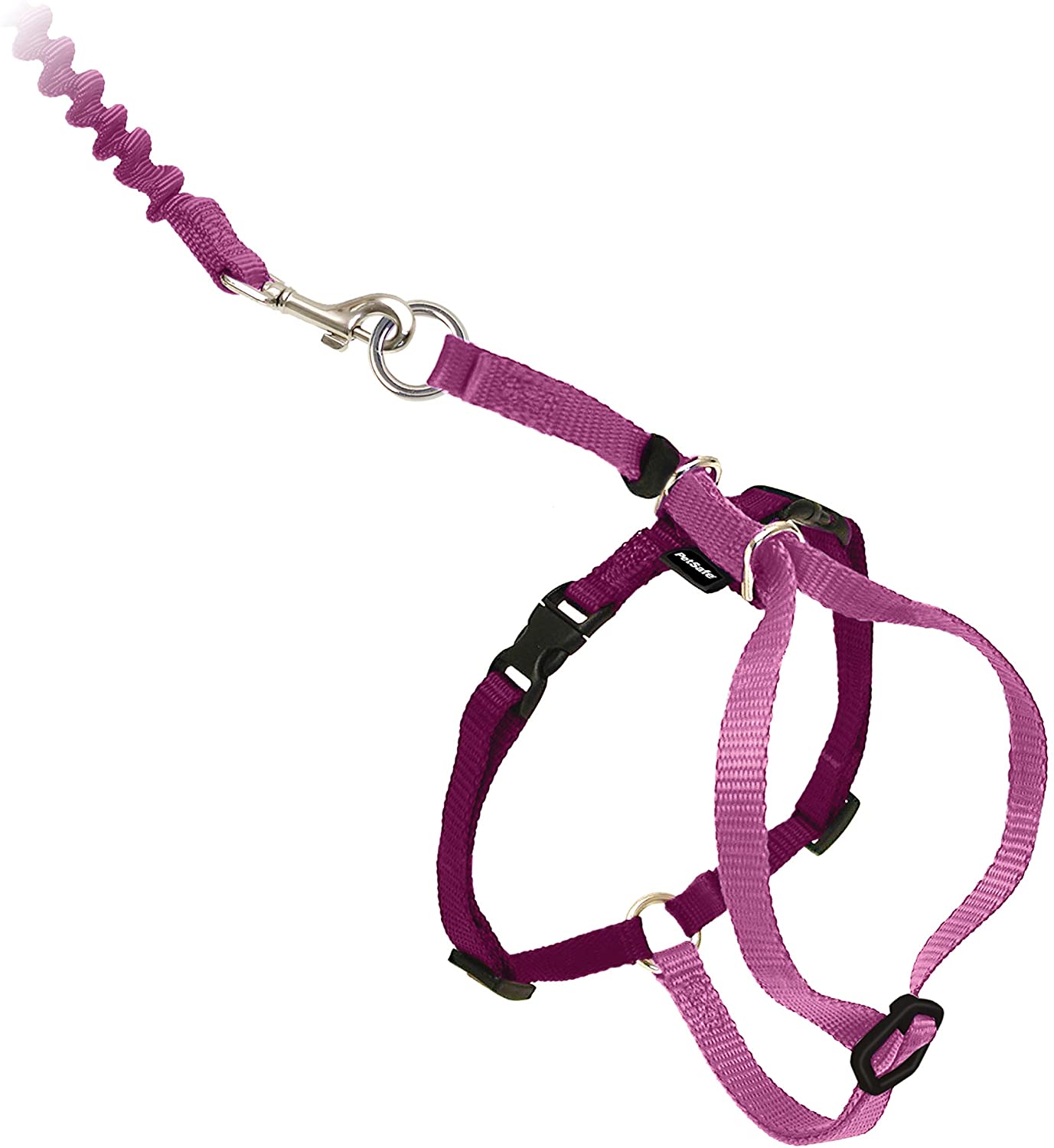 PetSafe Come With Me Kitty Harness and Bungee Leash, Large, Dusty Rose. (Black). - e4cents