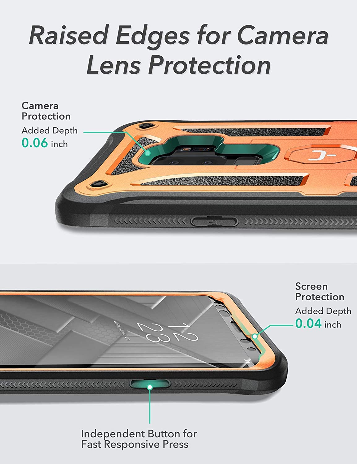 YOUMAKER Designed for Galaxy S9 Plus Case - Orange/Black. - e4cents