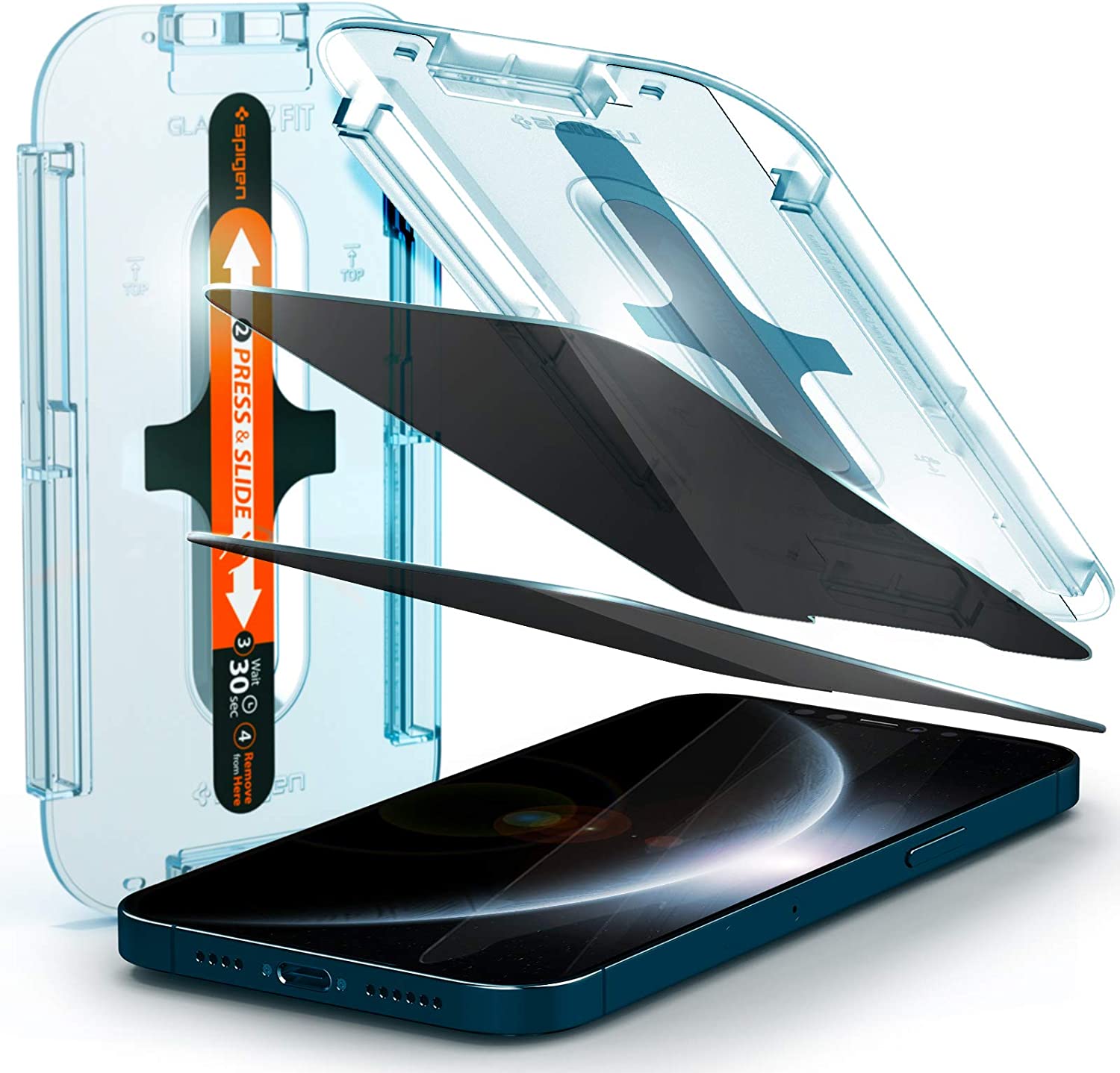 Spigen Tempered Glass Screen Protector [Glas.tR EZ Fit - Privacy] Designed for iPhone 11 Pro Max / XS Max - 2 Pack.. (NC)