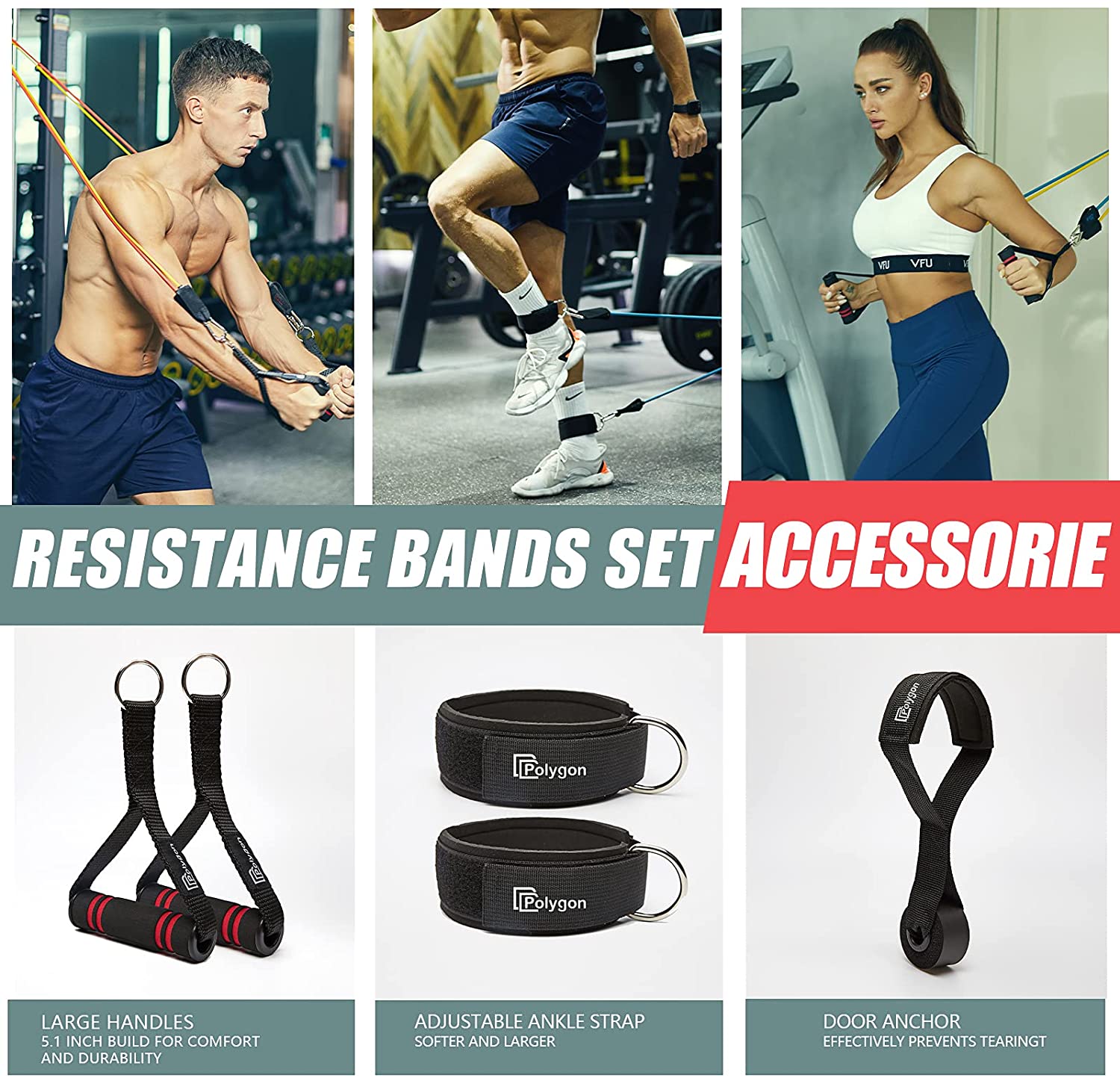 Exercise fitness Handles, Door Anchor and resistance bands handles