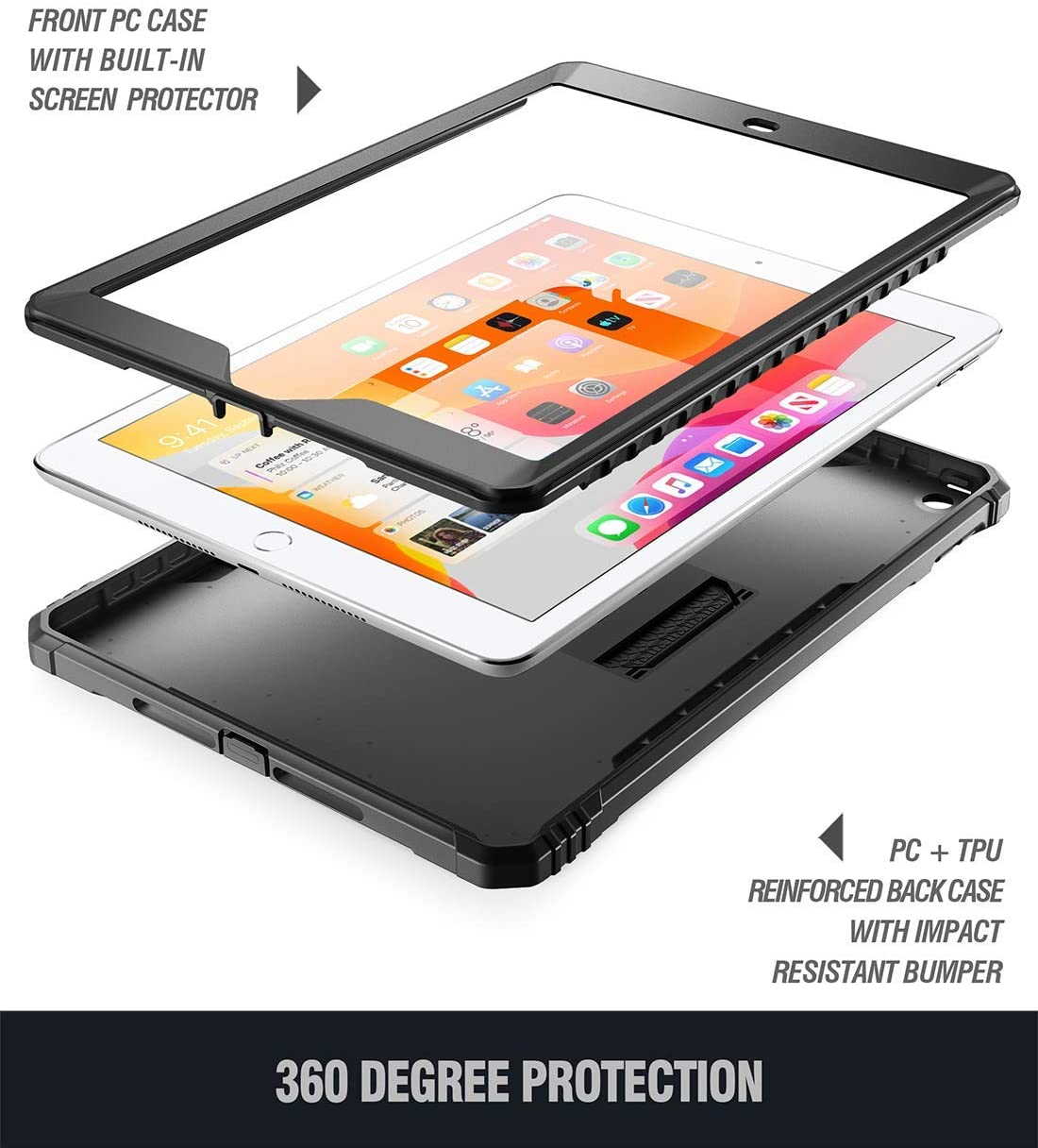 Poetic Revolution Series Designed for iPad 10.2 8th Gen 2020 & 7th Gen 2019 Case / Black - e4cents