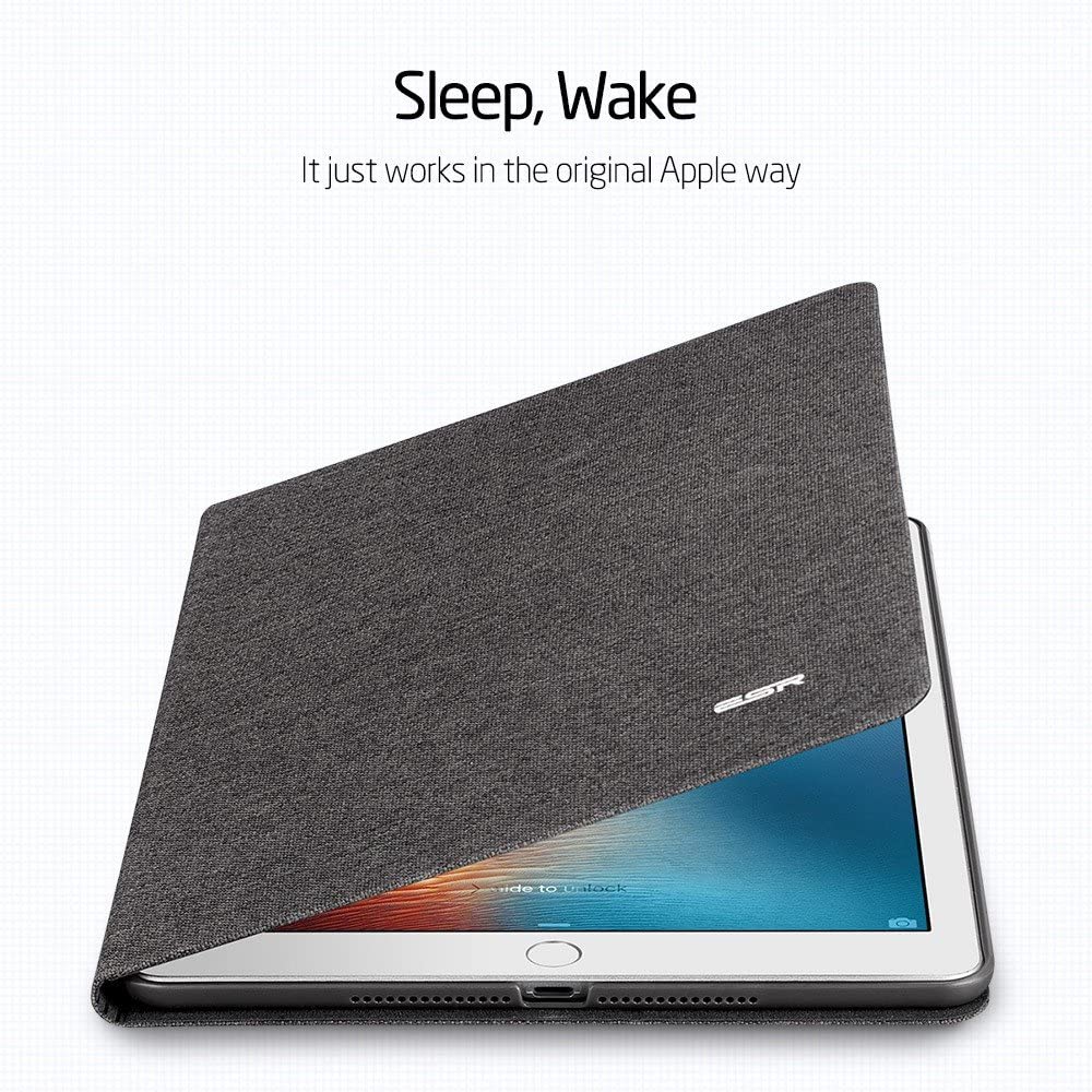 iPad Air 2 Case, ESR iPad Air 2 Smart Case Cover PU Leather  - (Twilight Gray). - e4cents