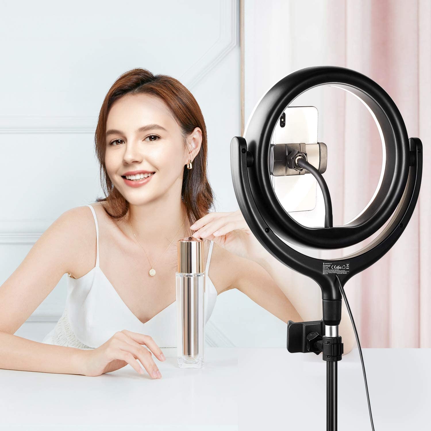 TaoTronics Selfie Ring Light with 61'' Tripod Stand 2 Phone Holders and Bluetooth Remote Control. - e4cents