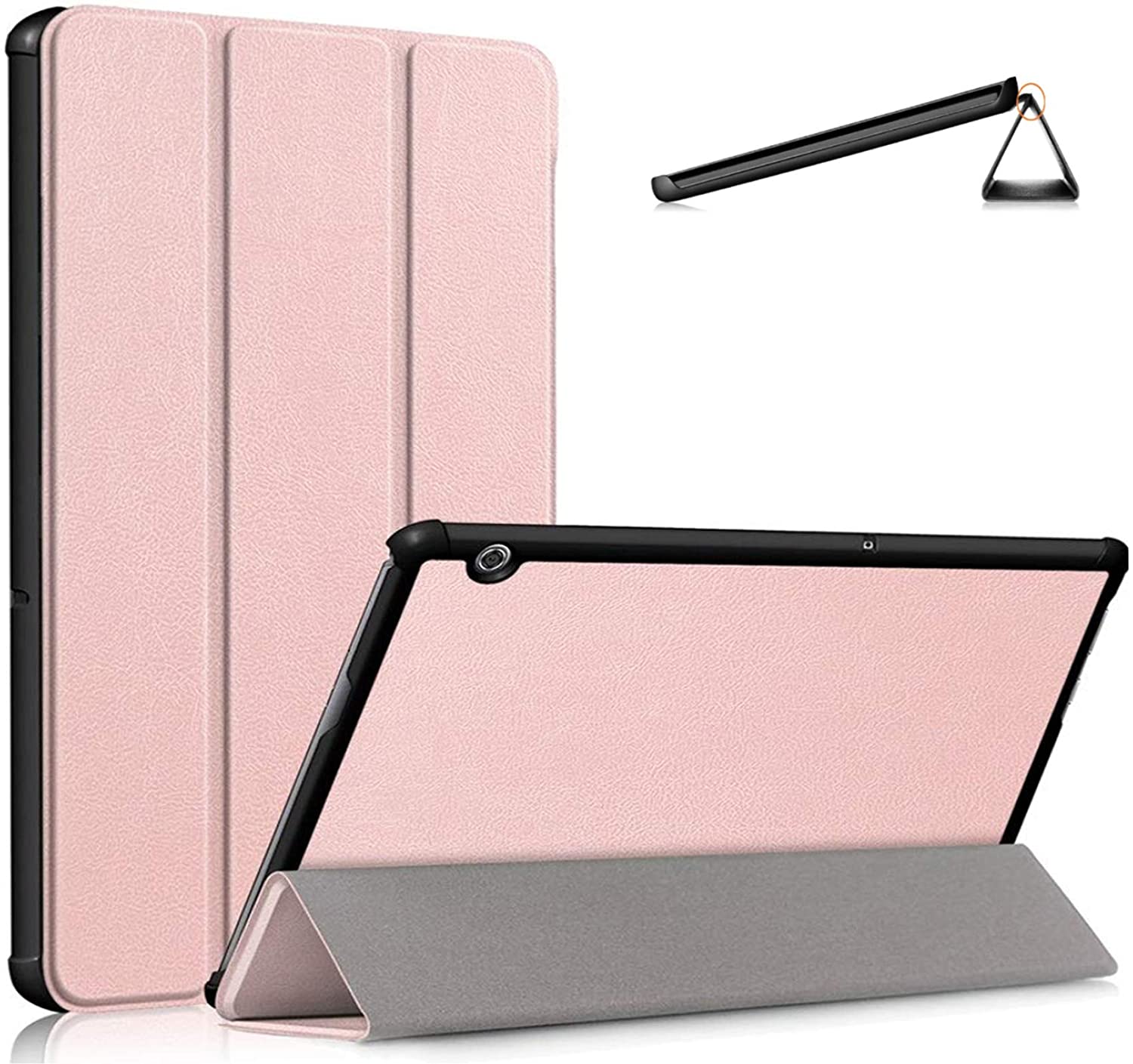 KATUMO Case for Huawei MediaPad T5 10 Tablet,Shock Resistant Slim Tri-Fold Shell Case Cover, Rose Pink. - e4cents