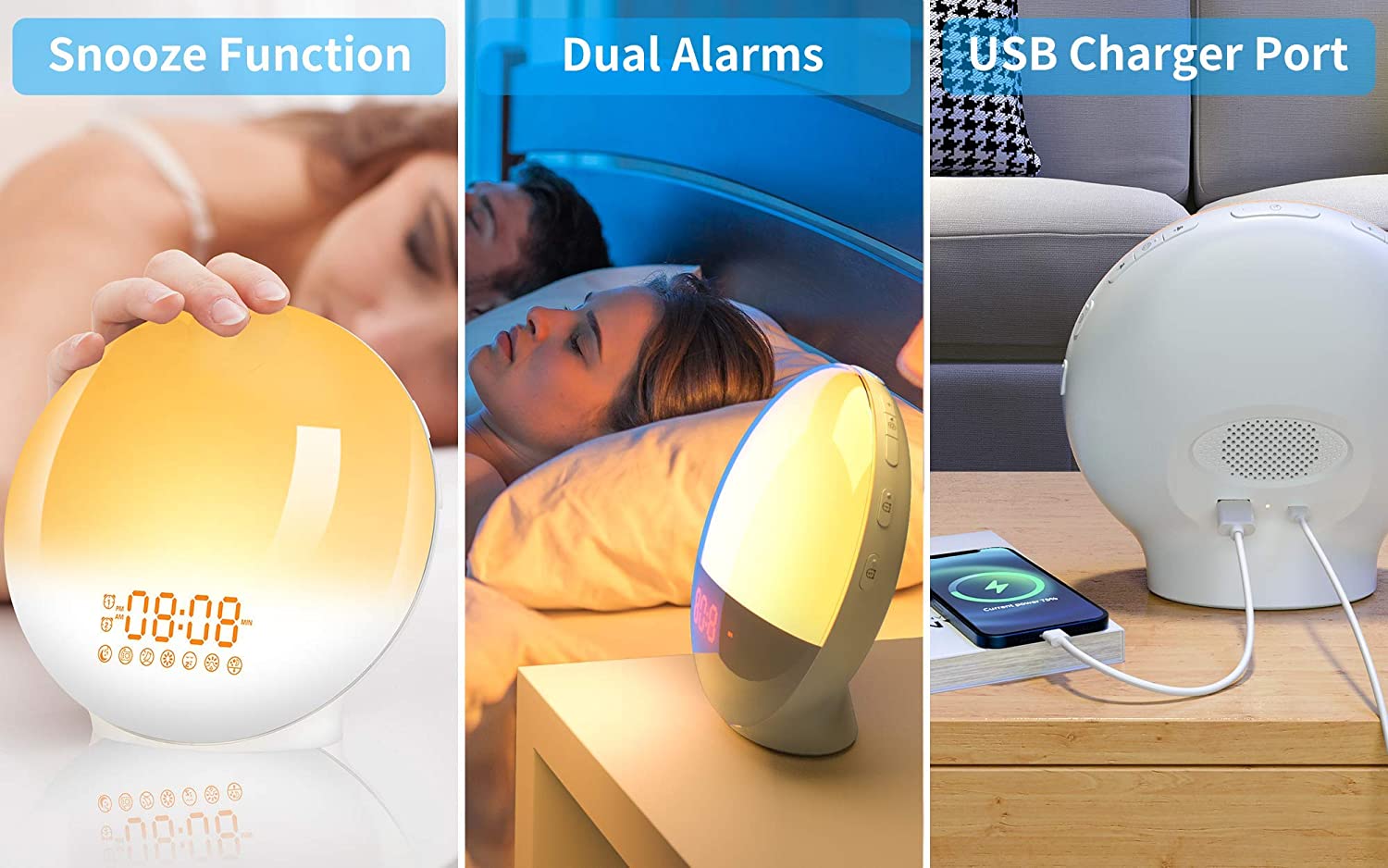 Wake Up Light Sunrise Alarm Clock & Dual Alarms - (NC)
