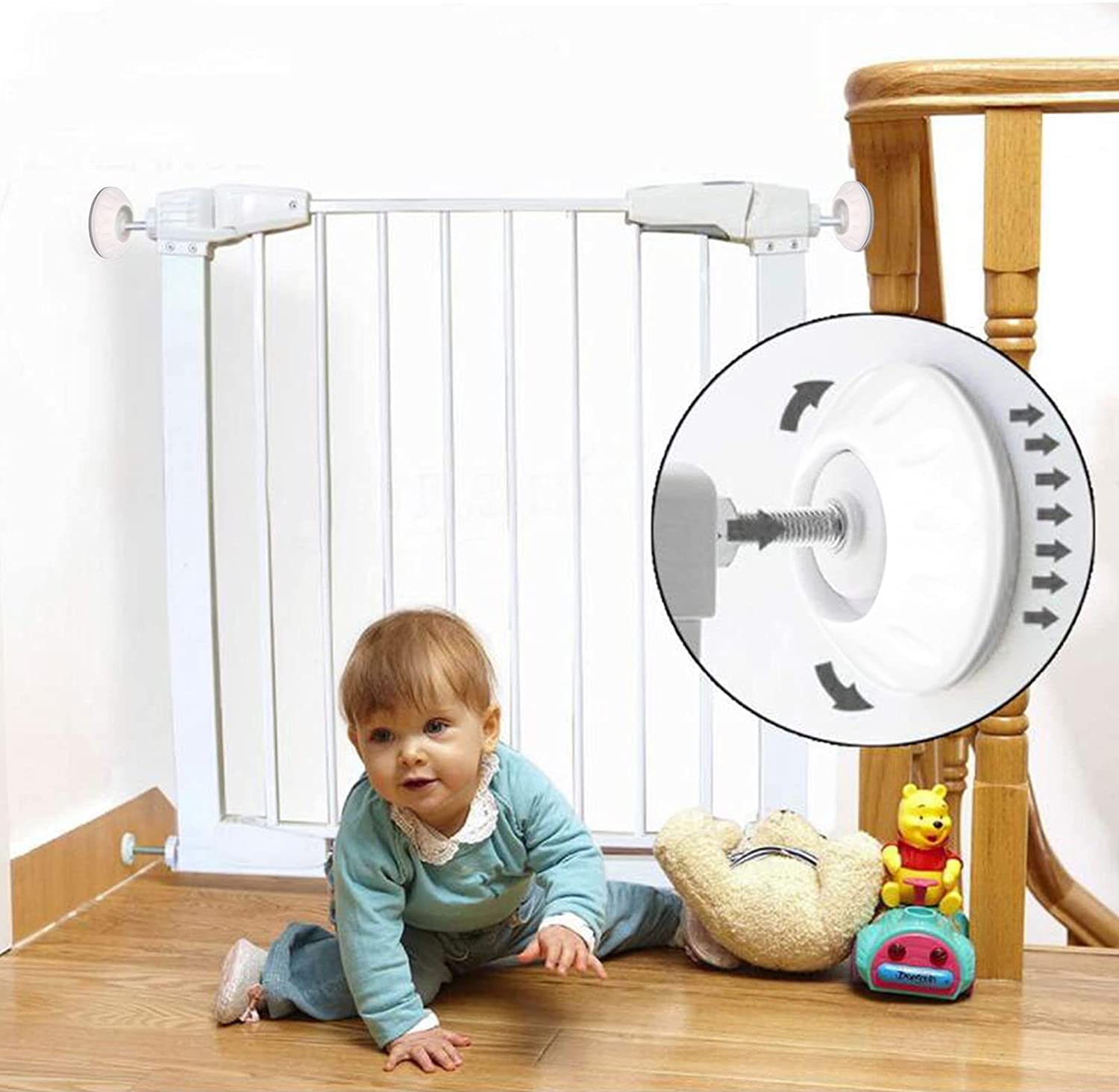 4 Pack Baby Gate Wall Cups,Safety Wall Bumpers Guard Fit for Bottom of Gates - (NC)