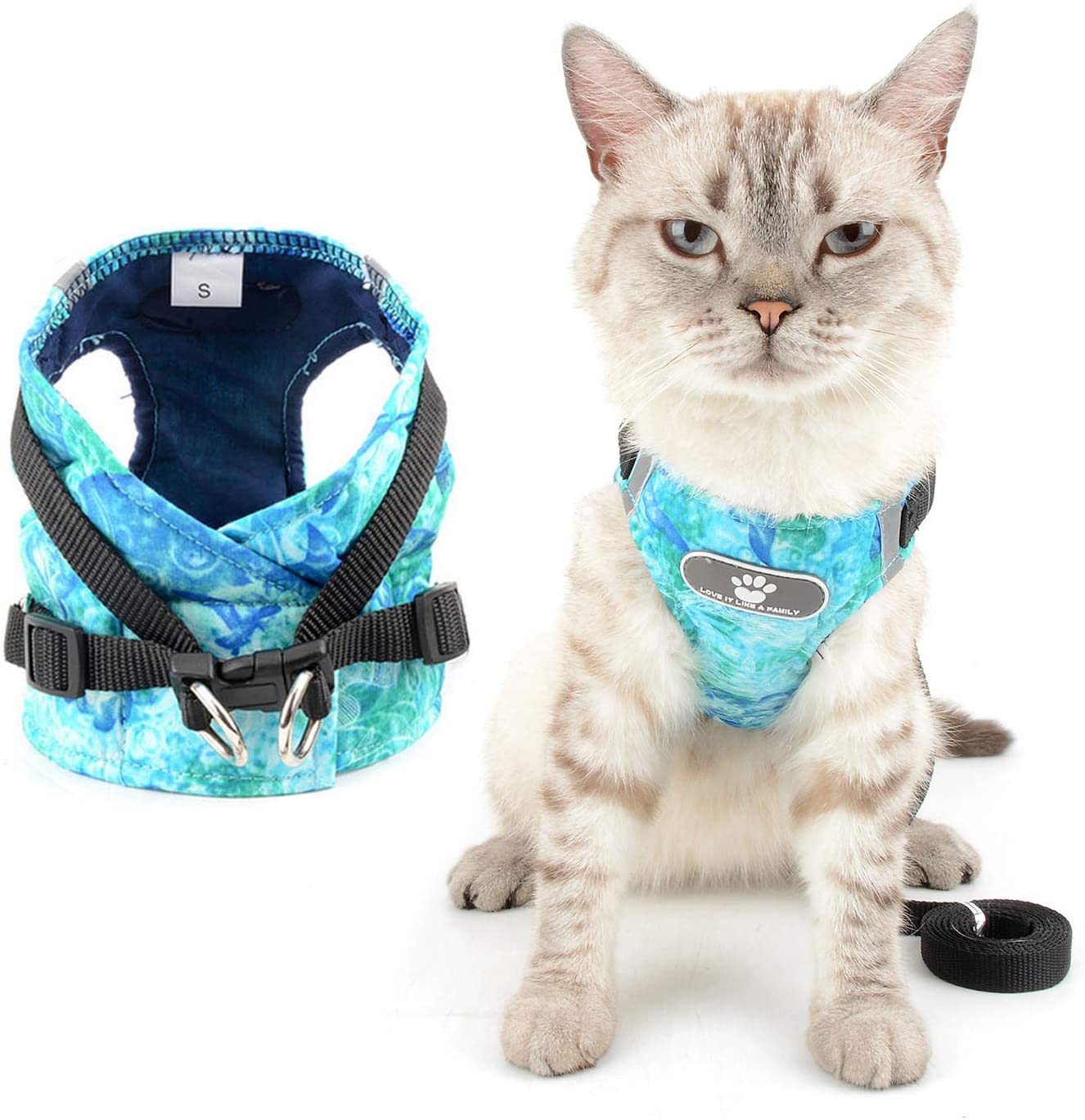 Zunea Pet Cat Harness and Leash Set Escape Proof for Walking No Pull Kitten Small Dog Harness - e4cents