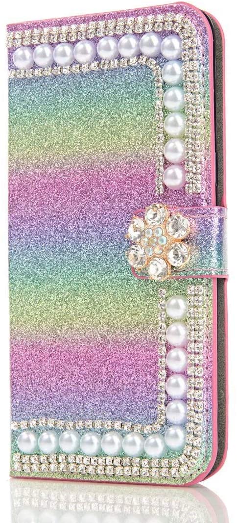 Samsung Galaxy A50 Ultra Phone Case, Bling Gems Diamond PU Leather Flip Wallet Cases - e4cents