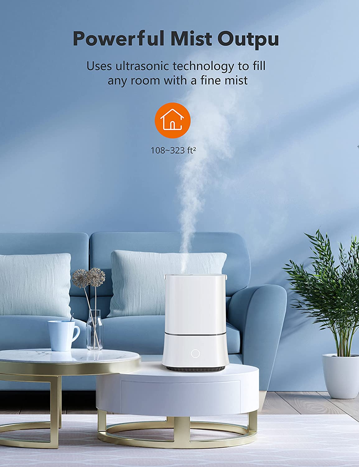 4L Cool Mist Humidifiers, Quiet Ultrasonic Humidifier for Bedroom.  (LNC)