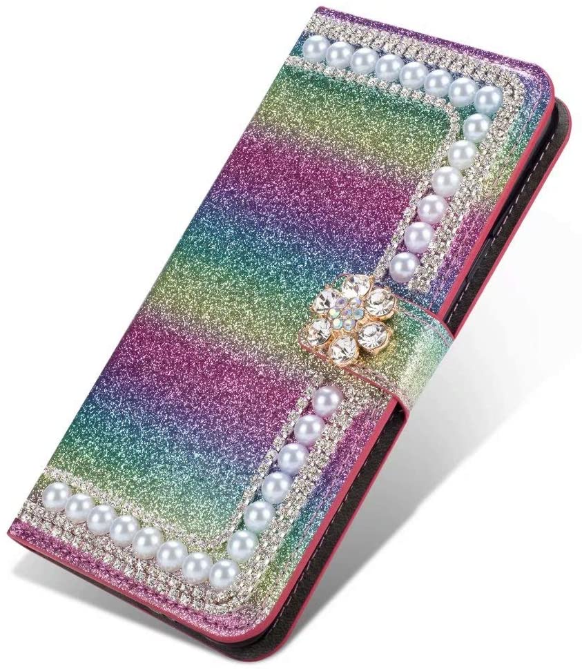 Samsung Galaxy A50 Ultra Phone Case, Bling Gems Diamond PU Leather Flip Wallet Cases - e4cents