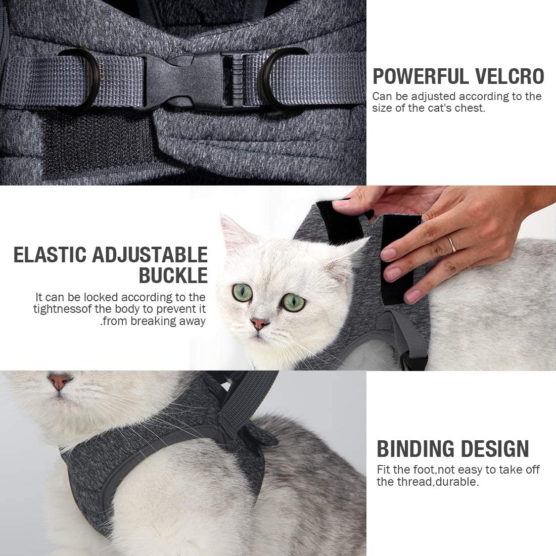 Cat / Dog Harness and Leash Set for Walking 360° wrap-Around - e4cents
