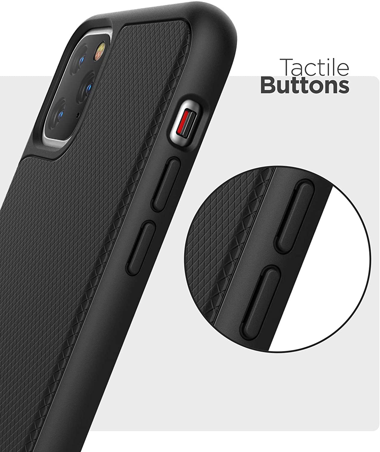 Encased iPhone 11 Pro Case (Thin Armor) Slim Flexible Grip Phone Cover - Black - e4cents