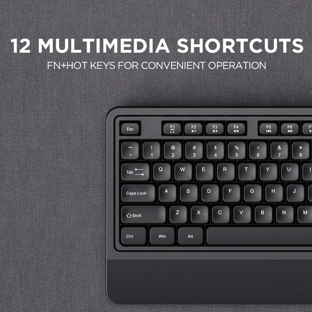 INPHIC USB Wired Computer Keyboard, Comfortable Quiet Chocolate 104 Keys - e4cents