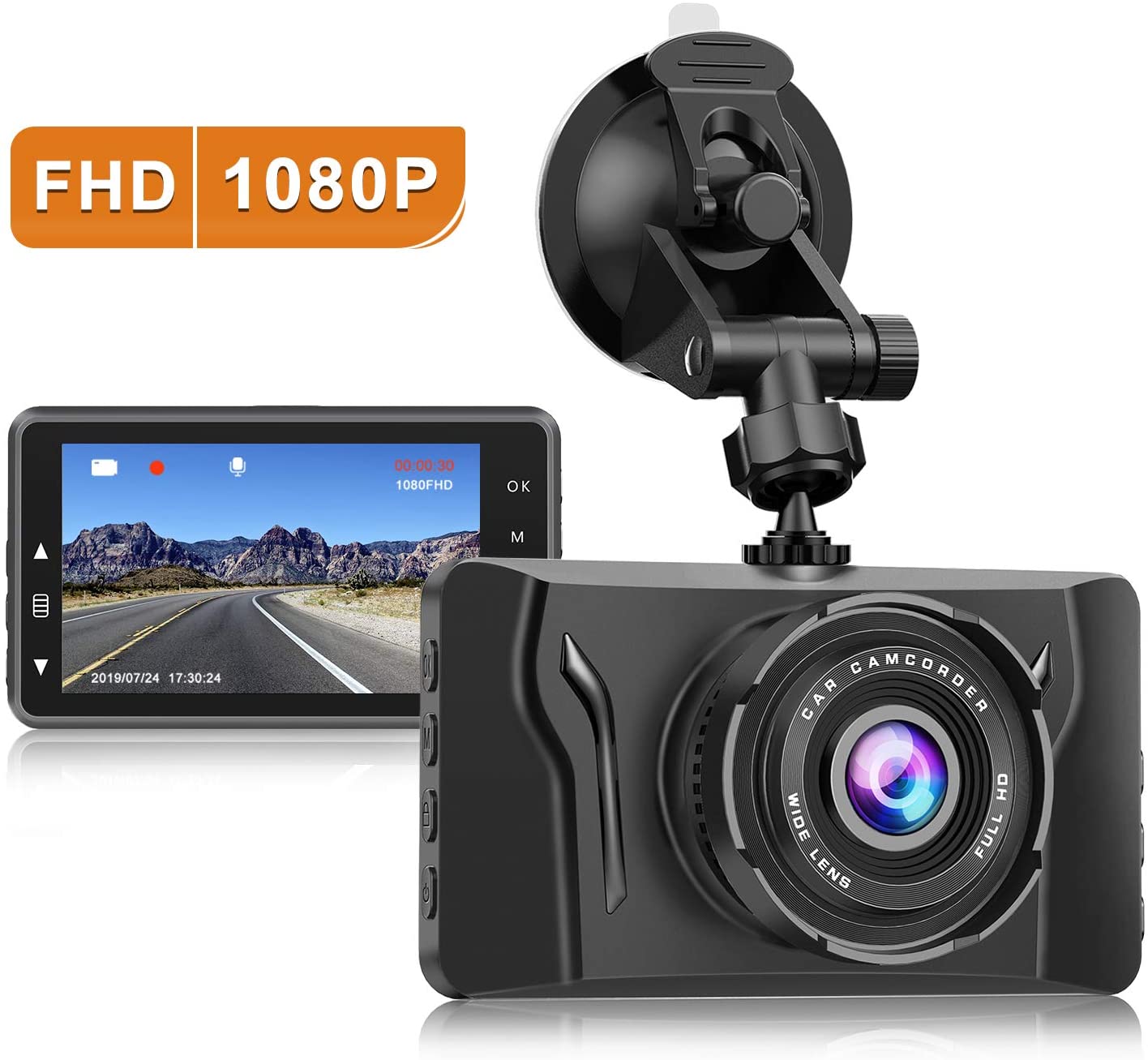 New Version Car Camera Recorder 3.2Inch Screen Dashboard Camera with 170°Wide Angle - e4cents