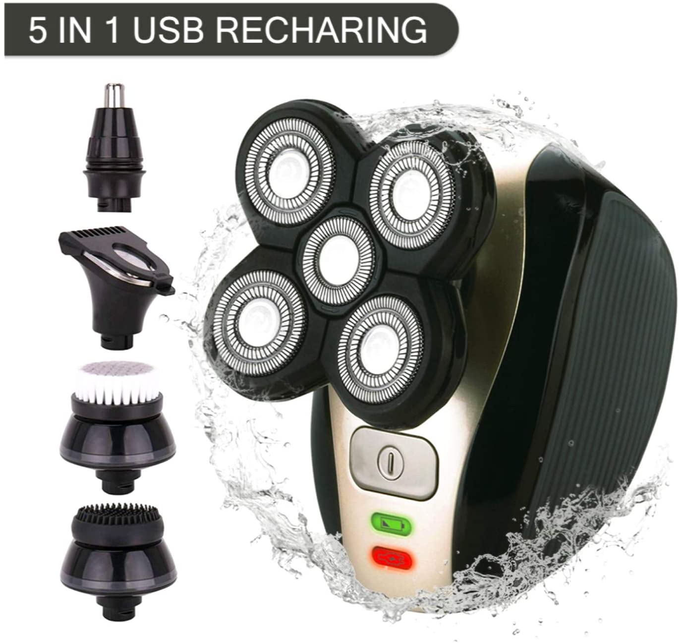 Electric Razor Electric Shaver Quick USB Rechargeable Wet Dry Rotary Shaver for Men - e4cents
