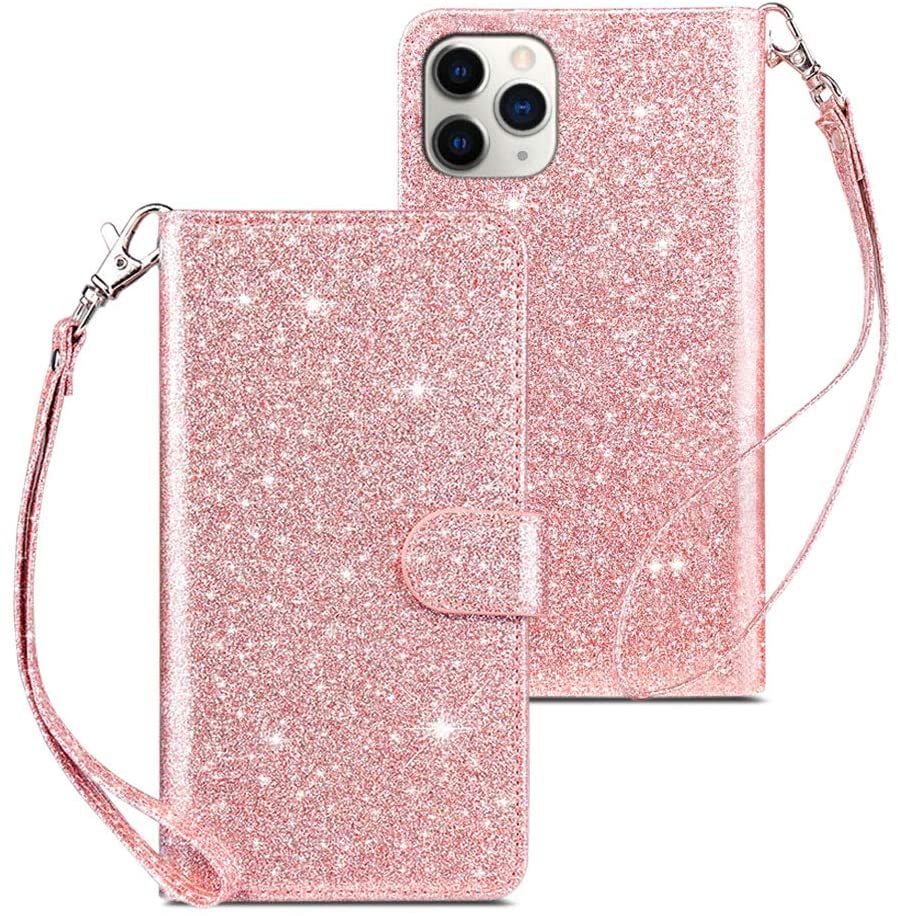 GOLD - Glitter bling wallet case for iPhone 11 Pro Case (6.1 inch), - e4cents