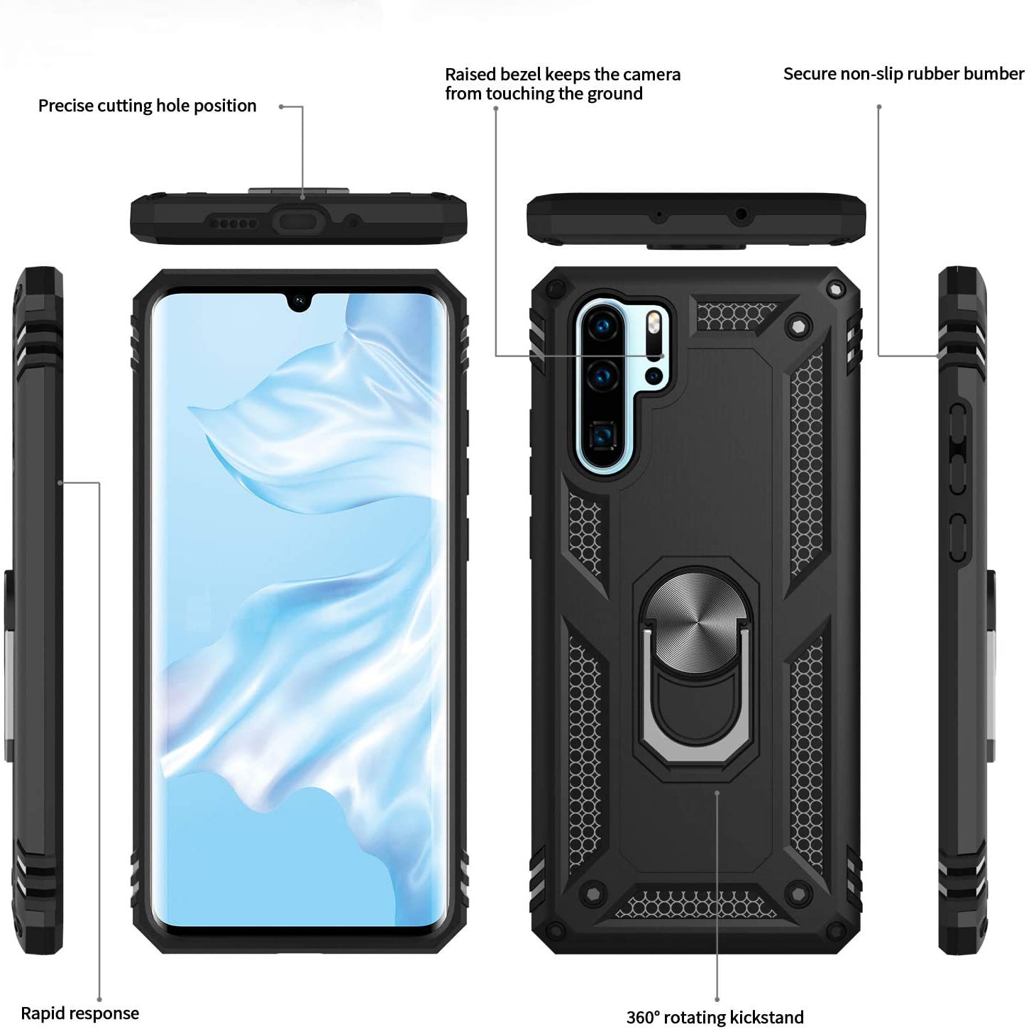 LeYi Case for Huawei P30 Pro Case - Black - e4cents