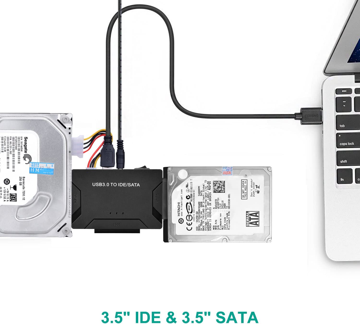 USB 3.0 to IDE/SATA Converter Adapter with Power Switch for 2.5"/3.5"  (LNC).