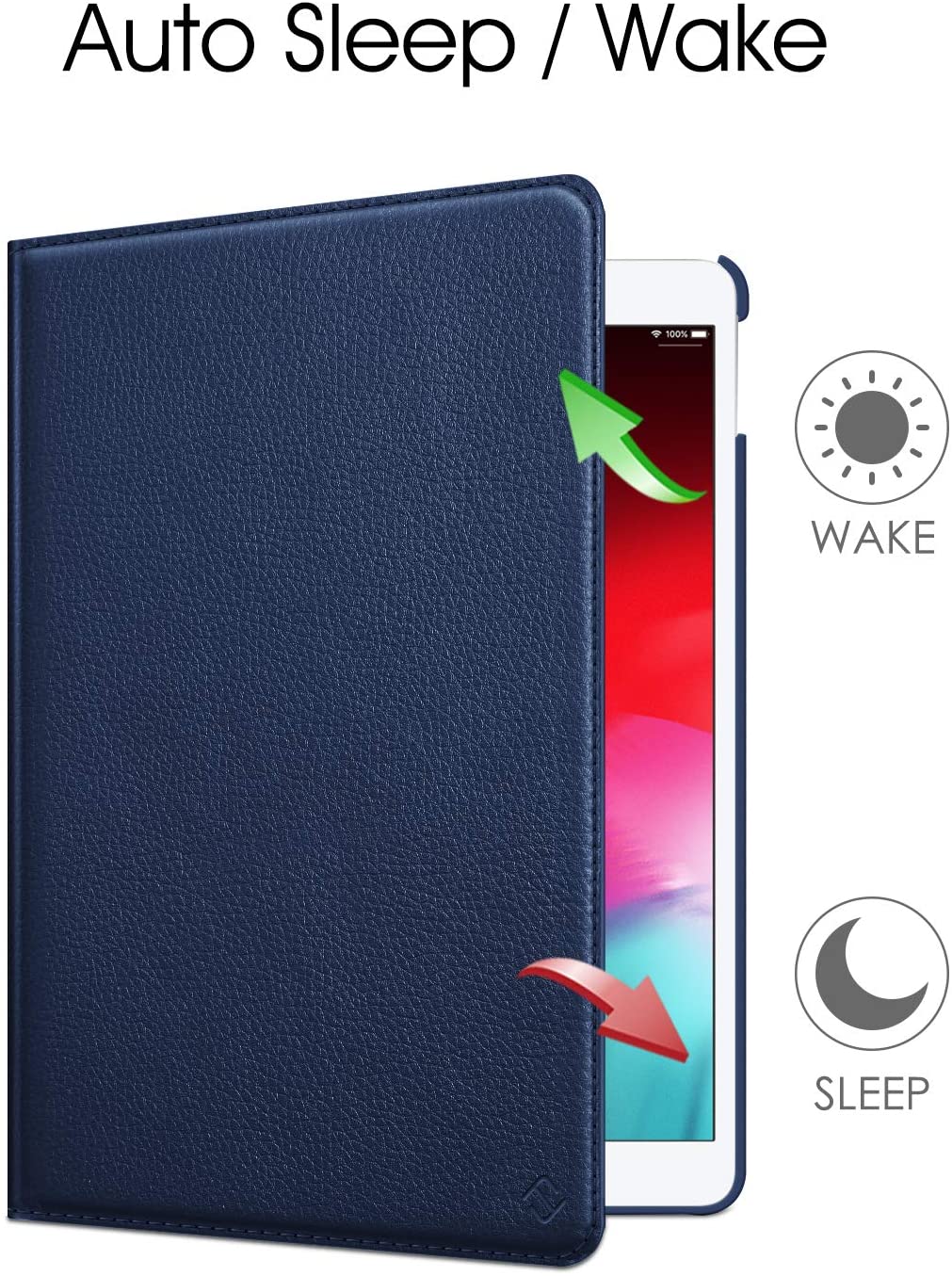 iPad 8th Gen (2020) / 7th Generation (2019) 10.2 Inch  - 360 Degree Rotating Smart Protective Stand Cover with Auto Sleep/Wake, Blossom - e4cents