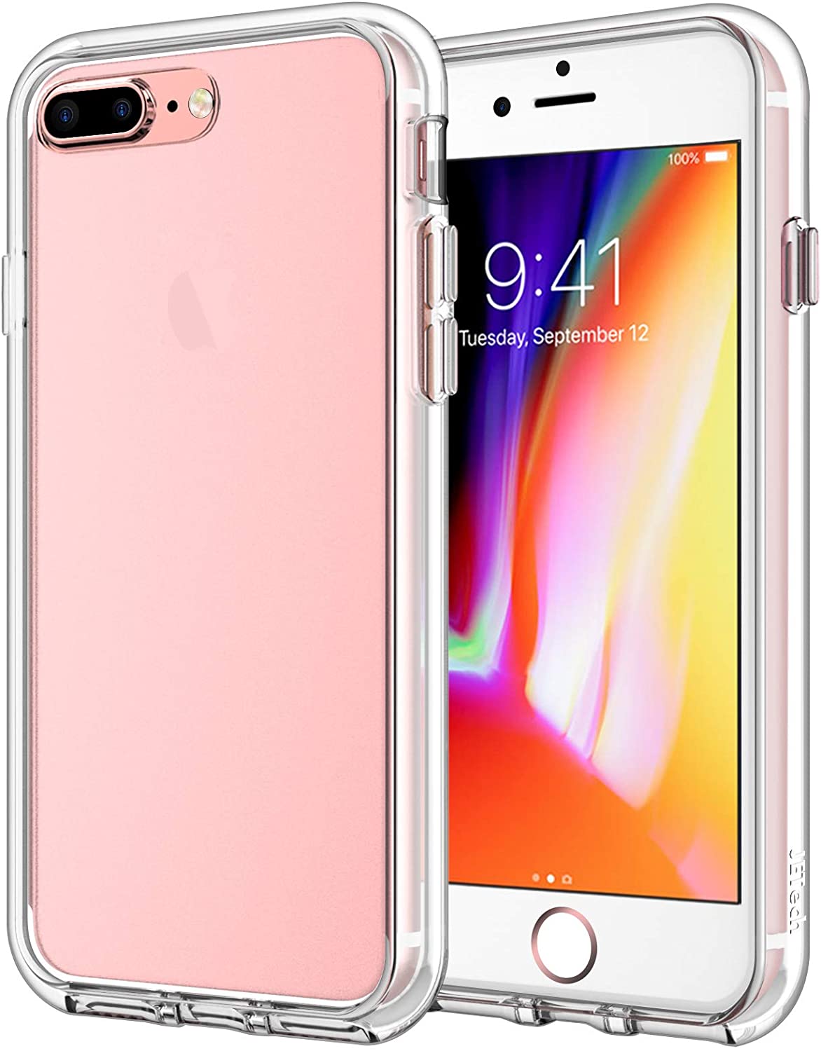 JETech Case Compatible with iPhone 8 Plus, Compatible with iPhone 7 Plus, 5.5-Inch, Shockproof Bumper Cover, Anti-Scratch Clear Back, Clear - e4cents