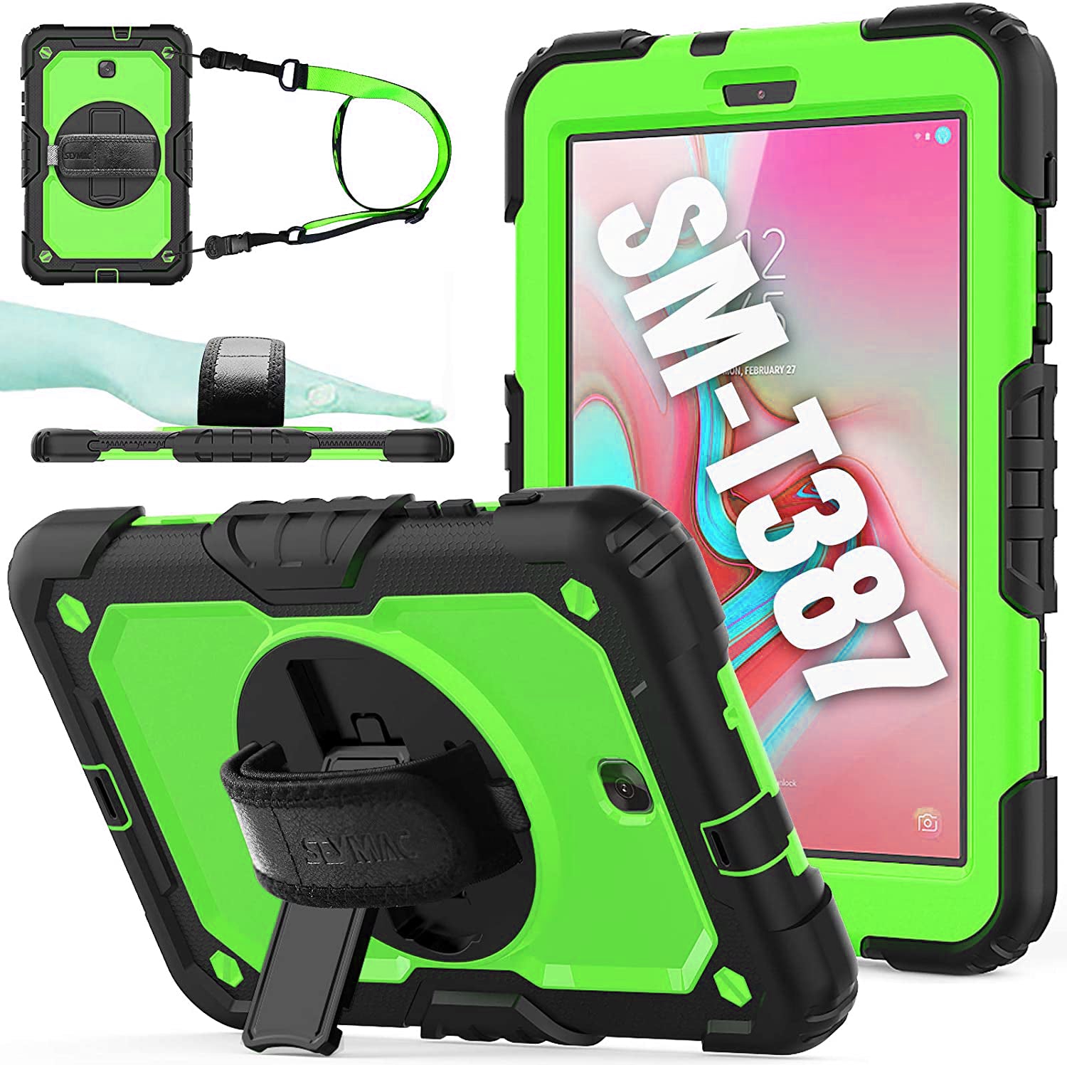 SEYMAC stock Case for SM-T387, 2018 Version of Galaxy Tab A 8.0, (Not fit Other Galaxy Tab A 8.0) - GREEN - e4cents